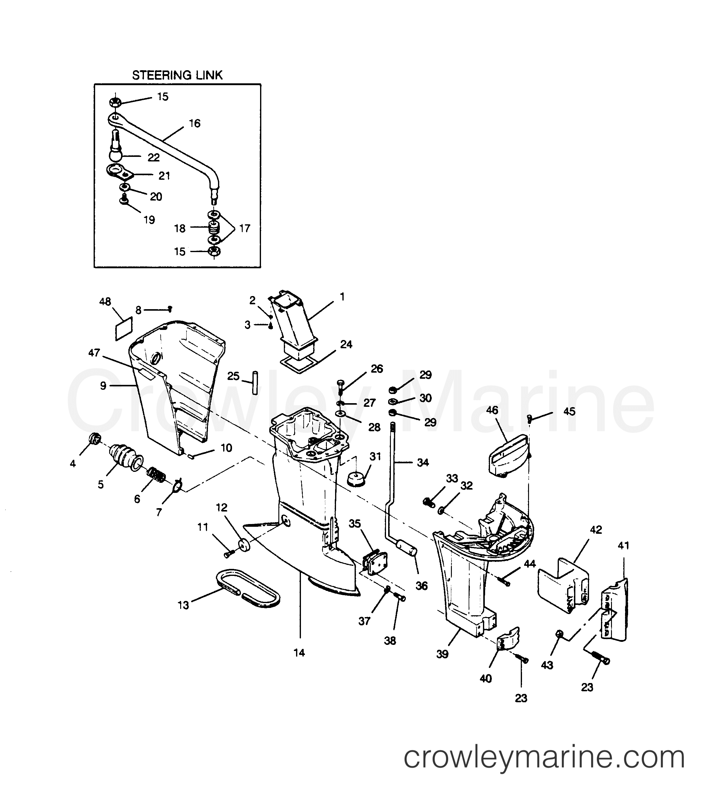 1990 Outboard 90 - 906F90B [Force] - MOTOR LEG