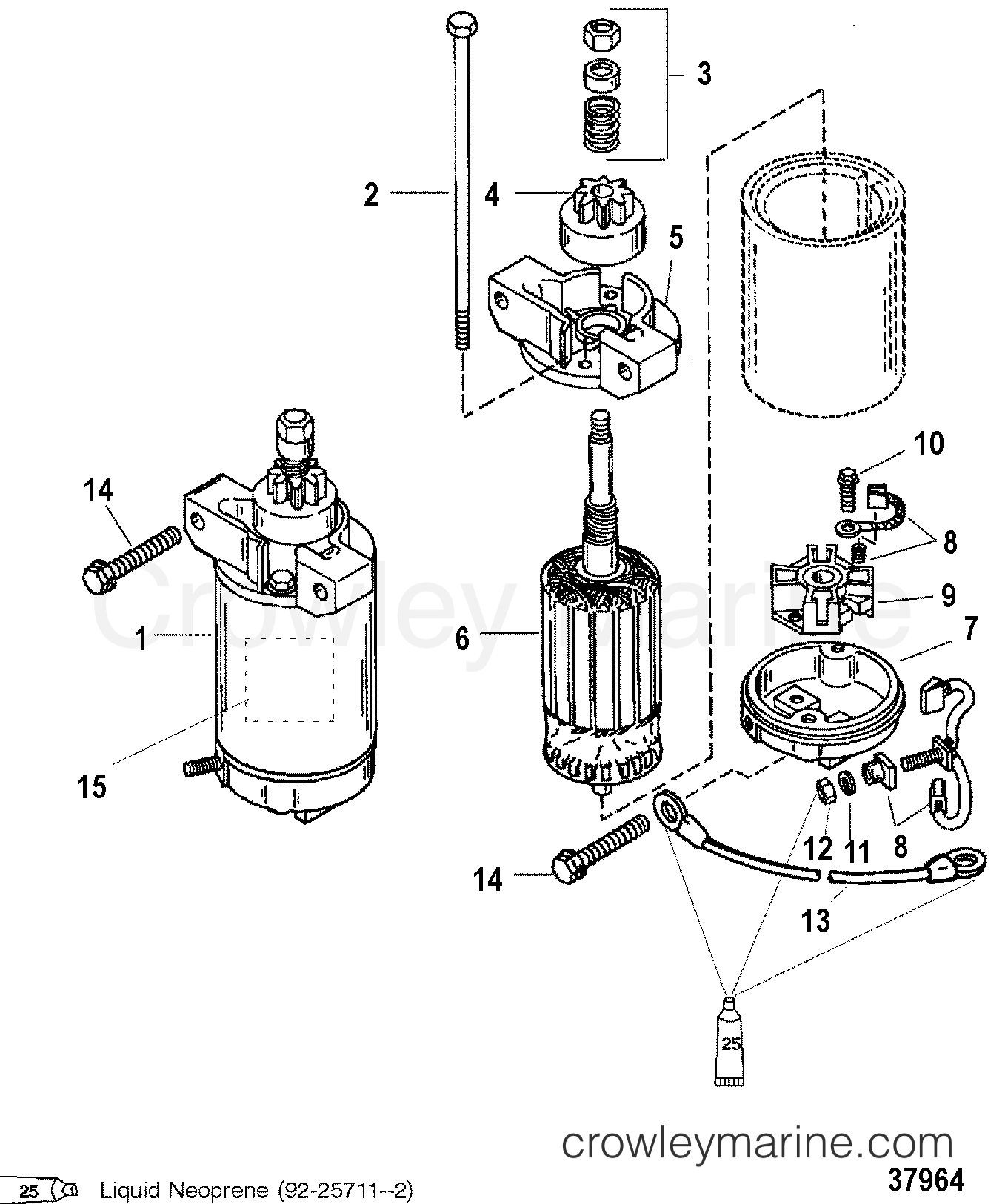 1997 Outboard 40 [ELO] - 7043312FD - STARTER MOTOR