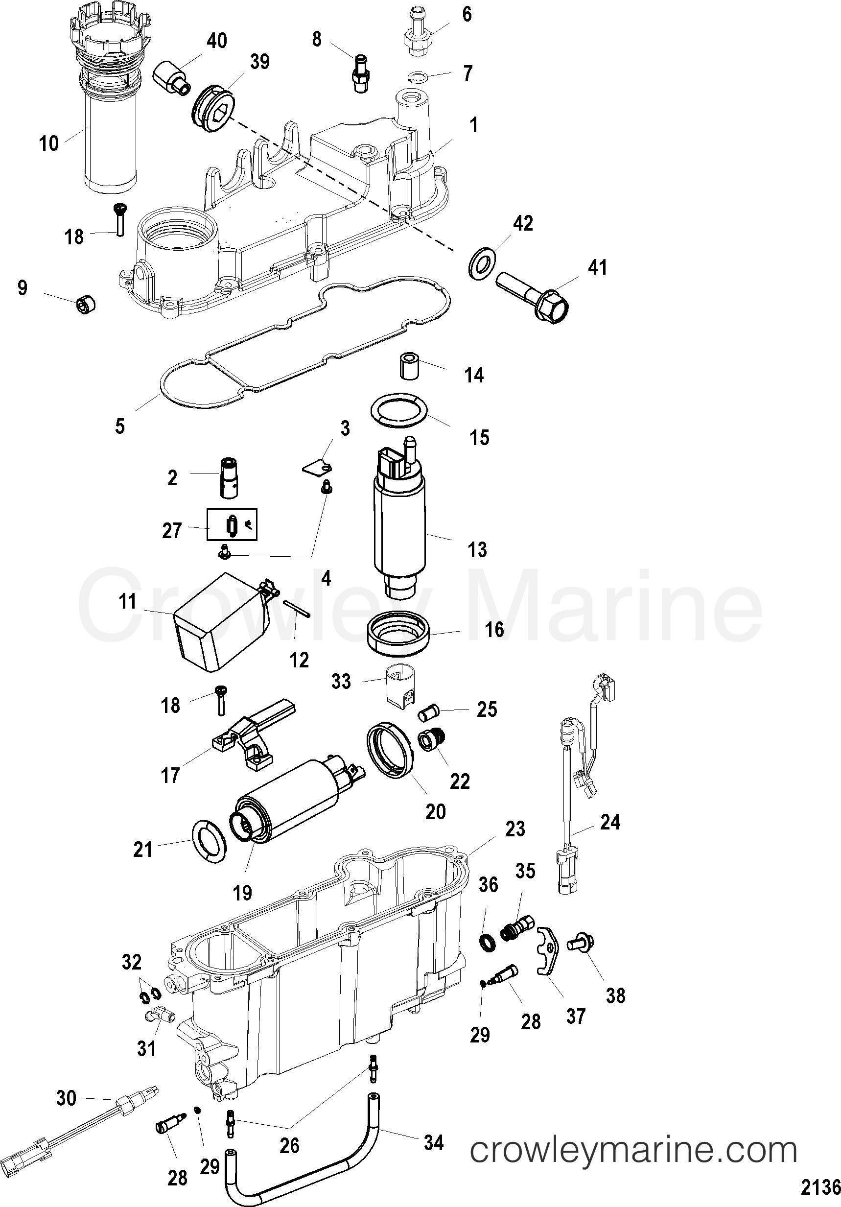 2004 Outboard 200DFI [L DIG] - 7200D73RD - VAPOR SEPARATOR COMPONENTS