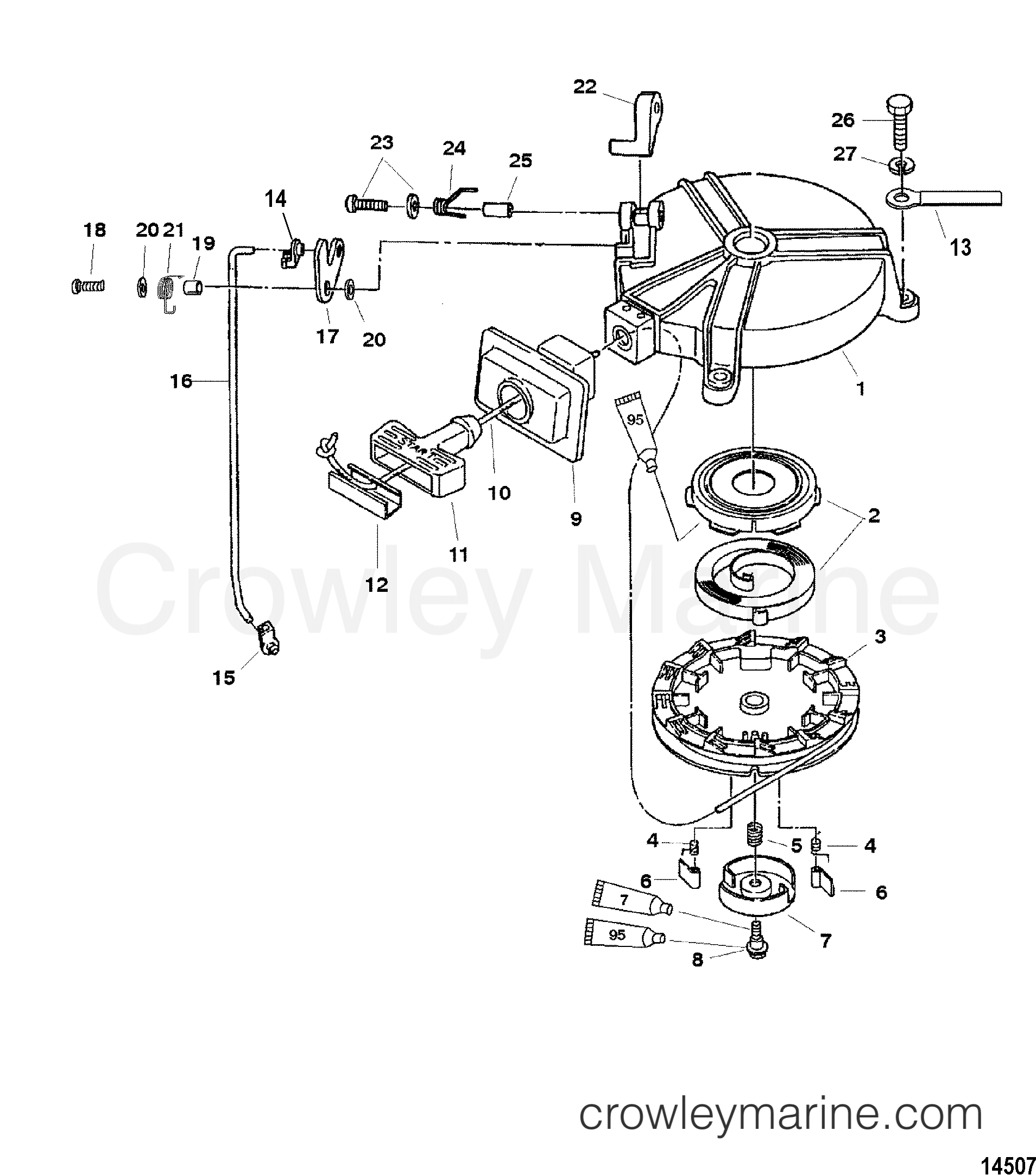 2006 Outboard 5 [ML 4] - 7F052116B - RECOIL STARTER