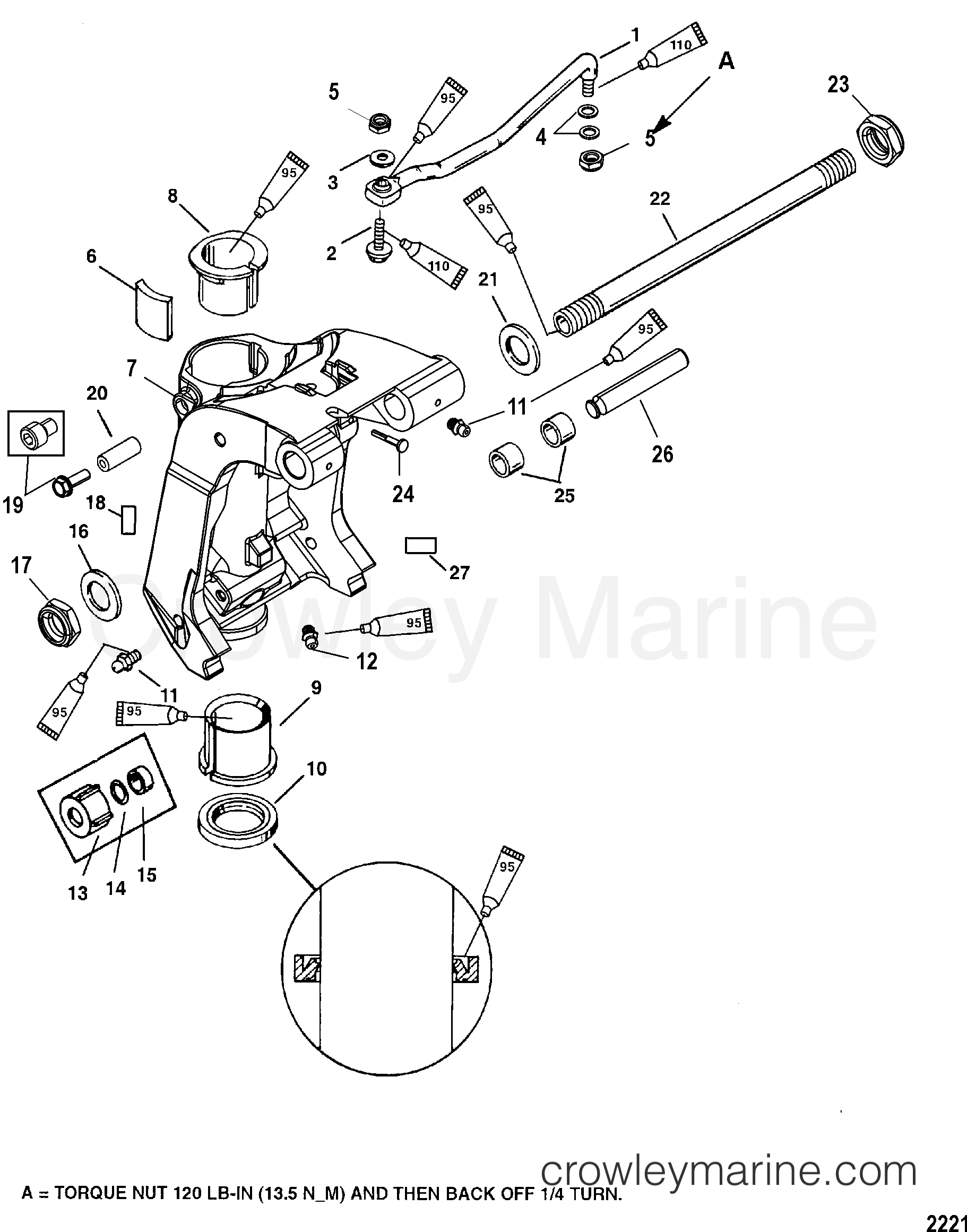 2003 Outboard 25 [M 4] - 7F25203MB - SWIVEL BRACKET