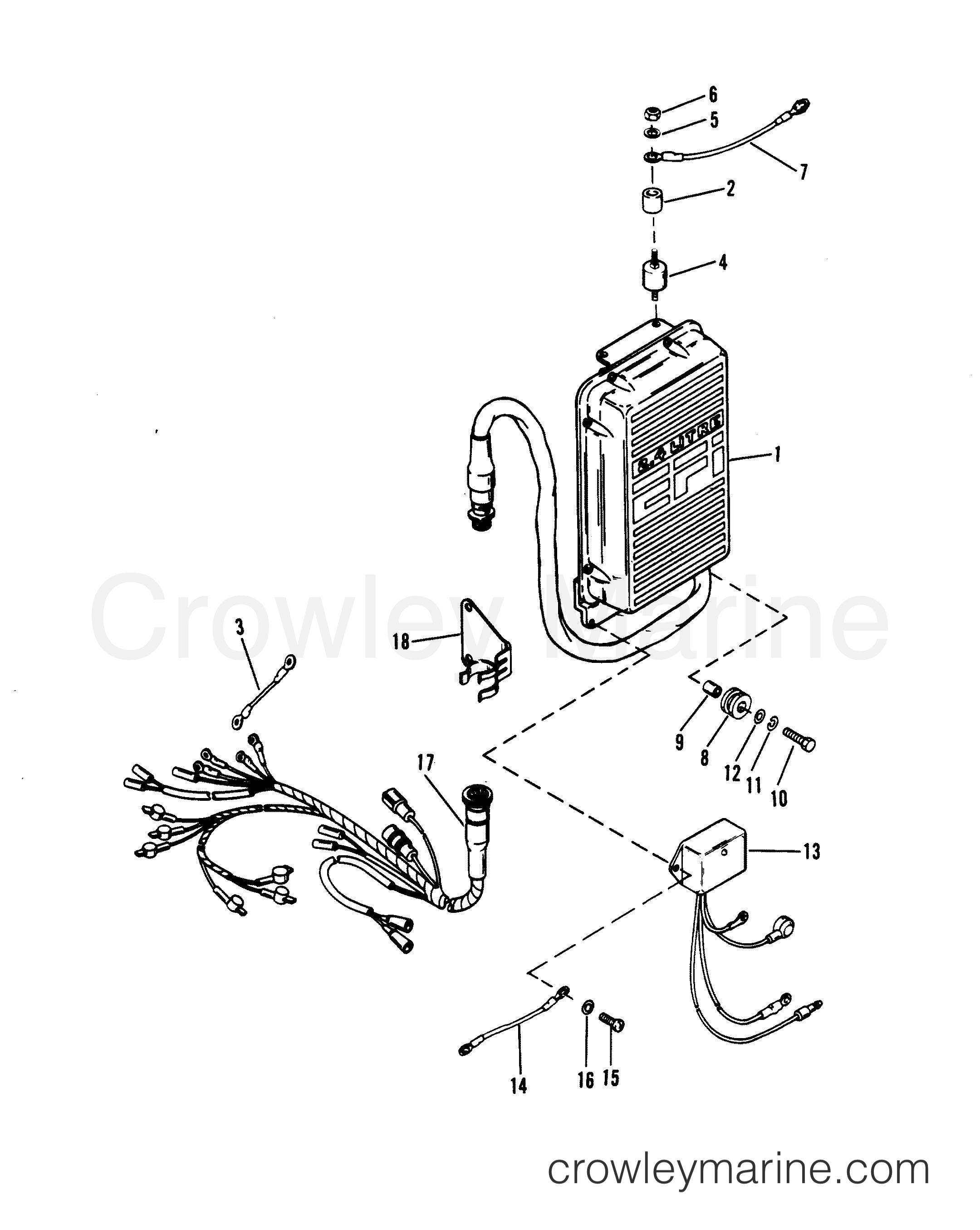 1989 Outboard 175SKI [L] - 7175413PD - E.C.U. ASSEMBLY