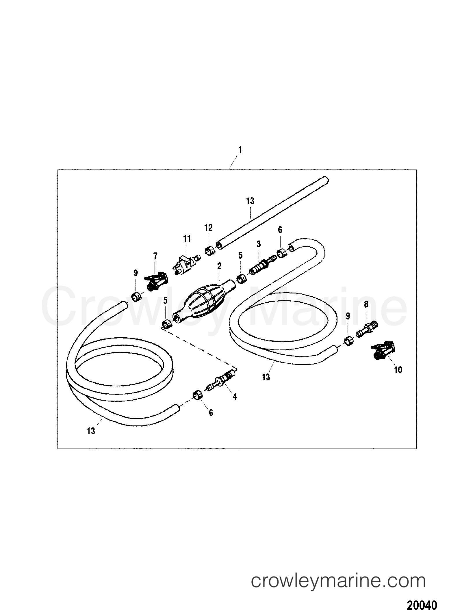 FUEL LINE ASSEMBLY 1996 Outboard 120 H120412SD [ELPT] Crowley Marine