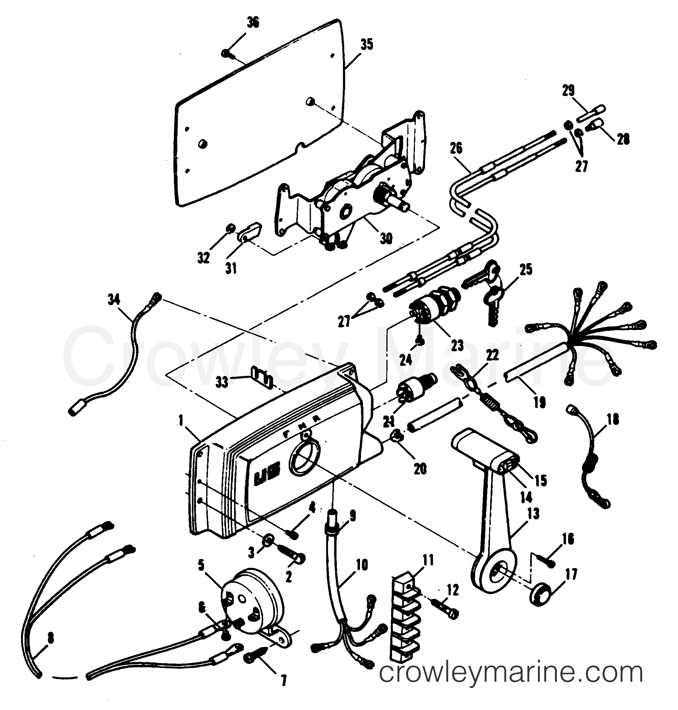 1990 Outboard 120 - H1201F90D [D] - REMOTE CONTROL (90A,92C)
