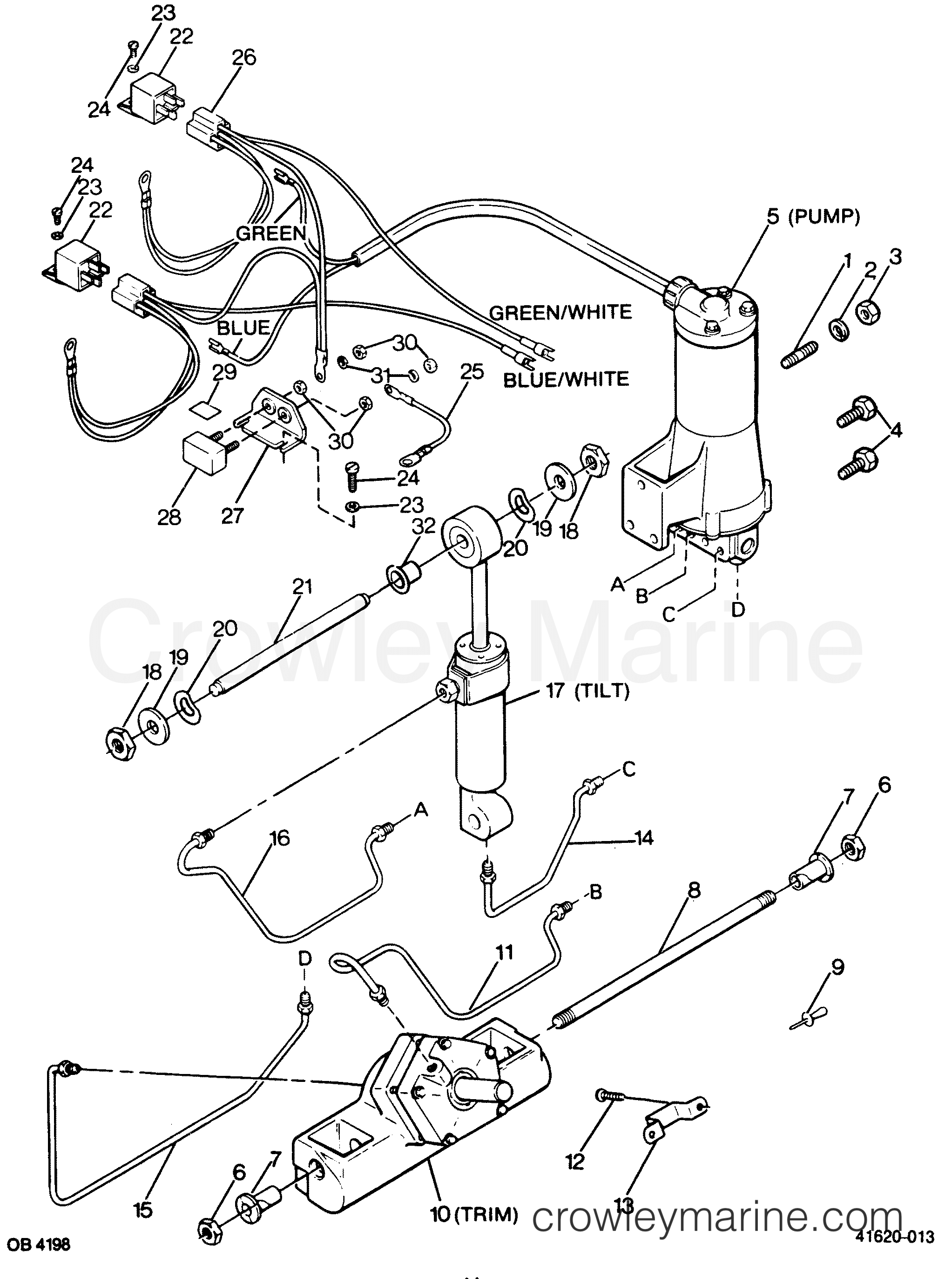 1988 Outboard 125 - 1258F8A [Force] - POWER TRIM UNIT