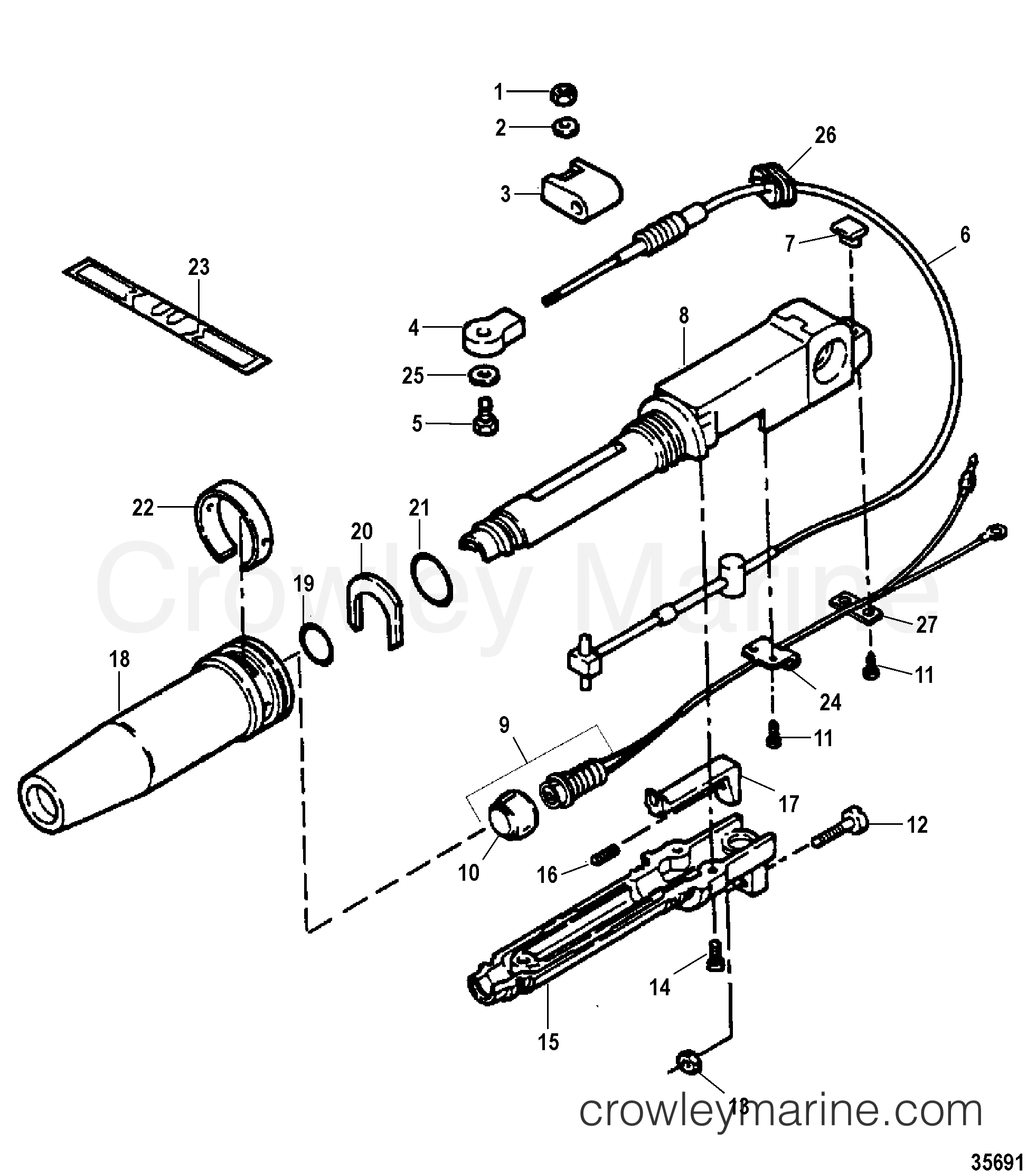 1999 Outboard 5 - H005201VS [M] - STEERING HANDLE/TWIST GRIP THROTTLE