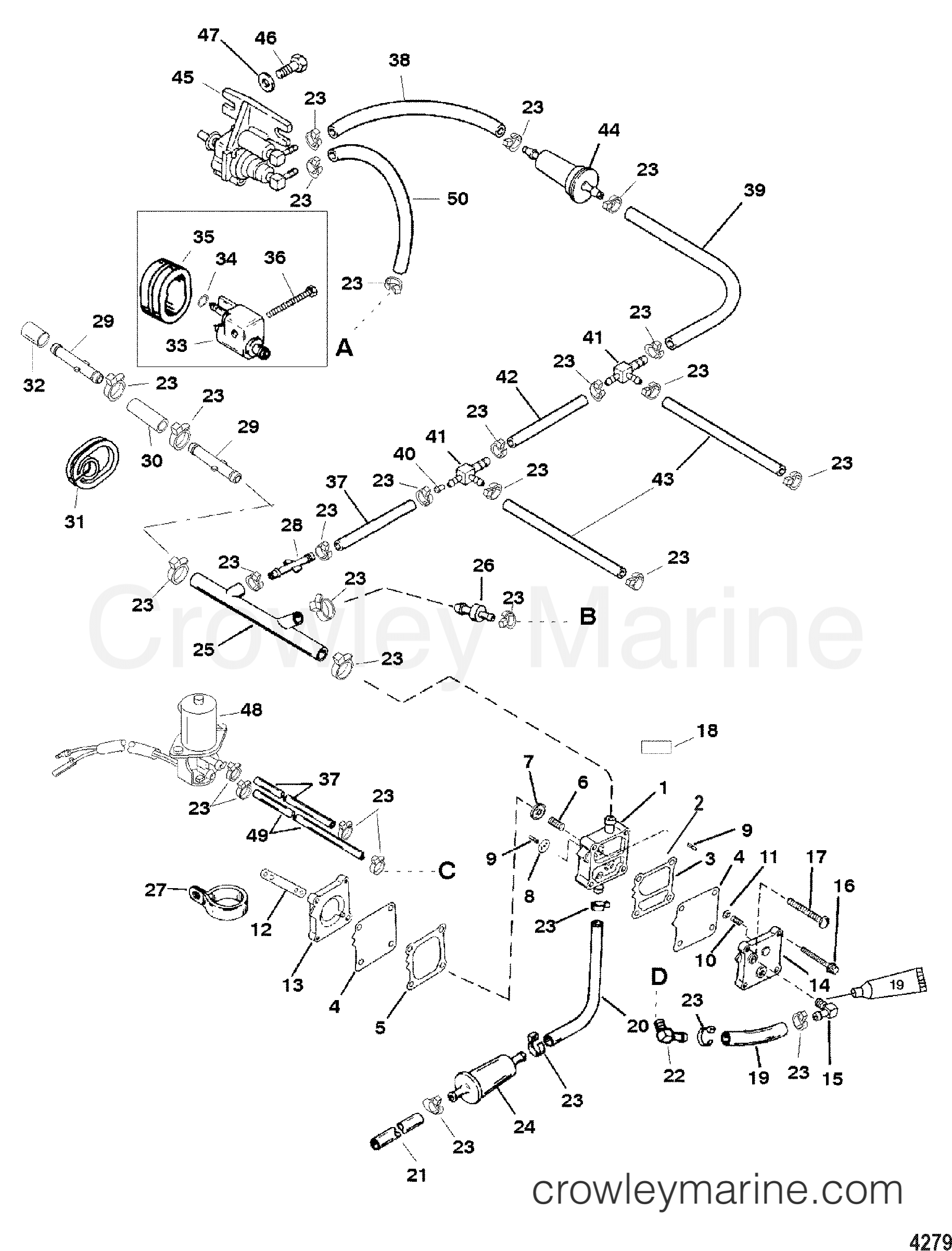 FUEL PUMP 2001 Mercury Outboard 125 [ELPTO] 1125412YD Crowley Marine