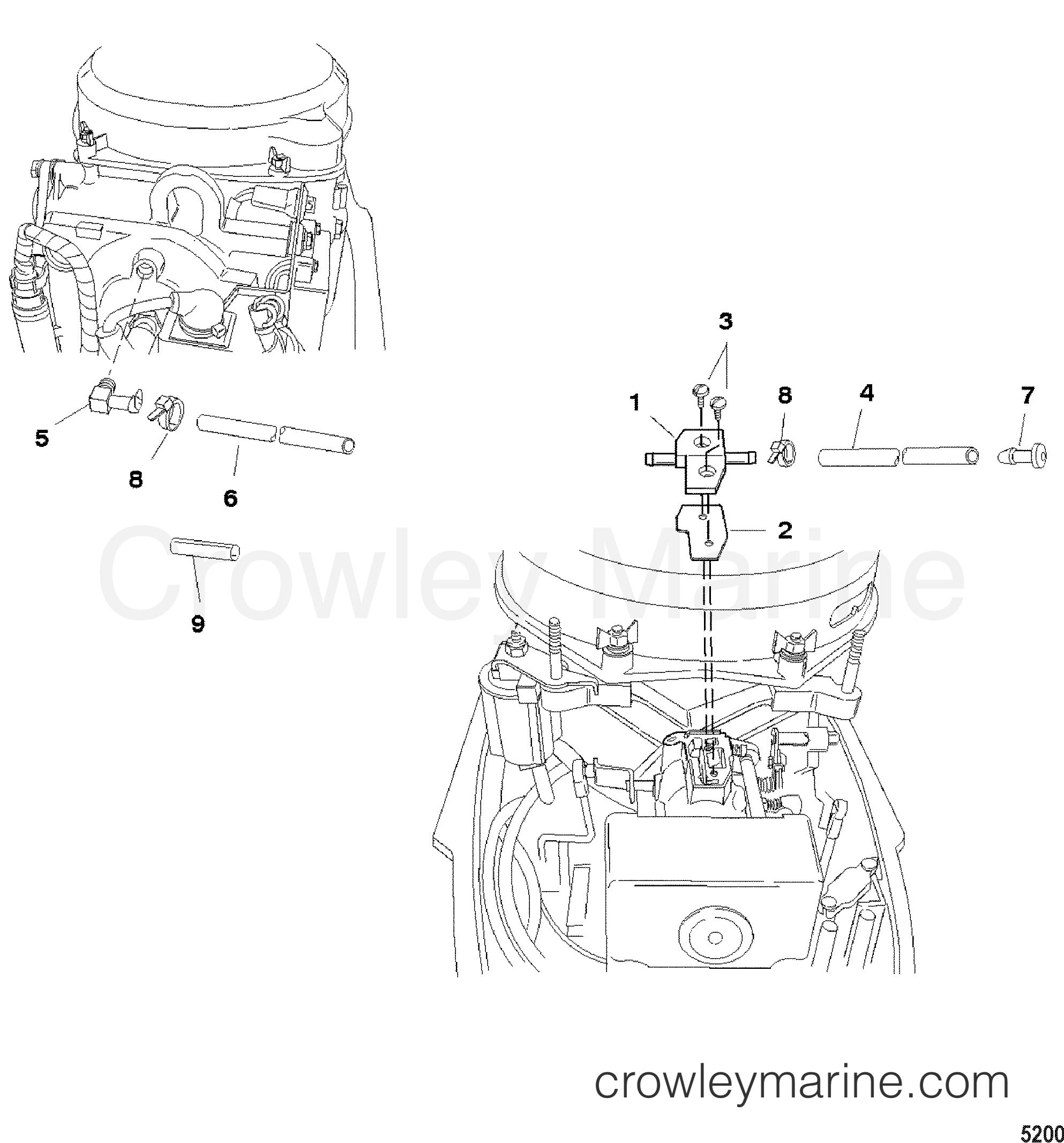 2002 Outboard 40 [M] - 704120GLR - HEATER MANIFOLD