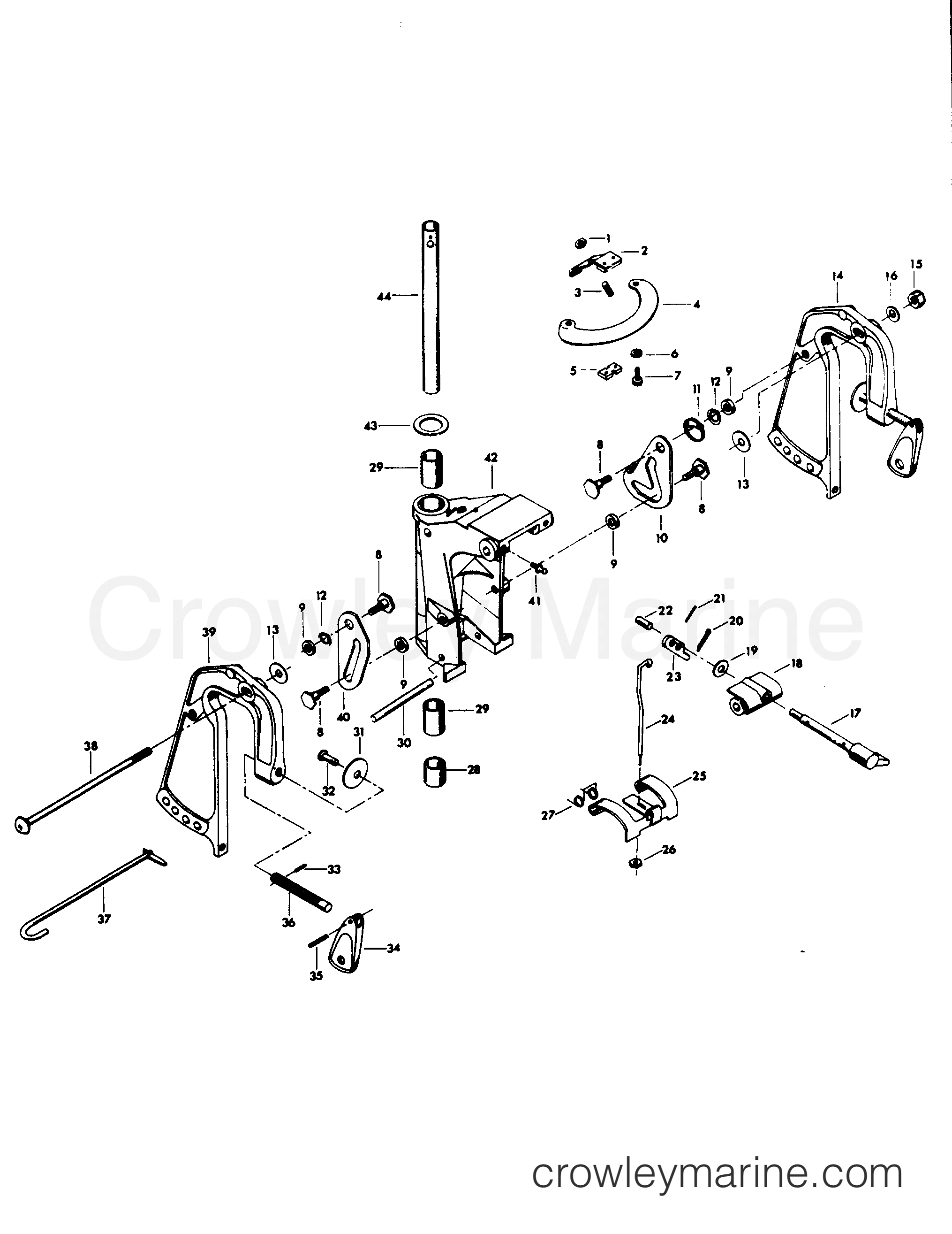 1977 Outboard 25 - 253BB - SWIVEL BRACKET GROUP