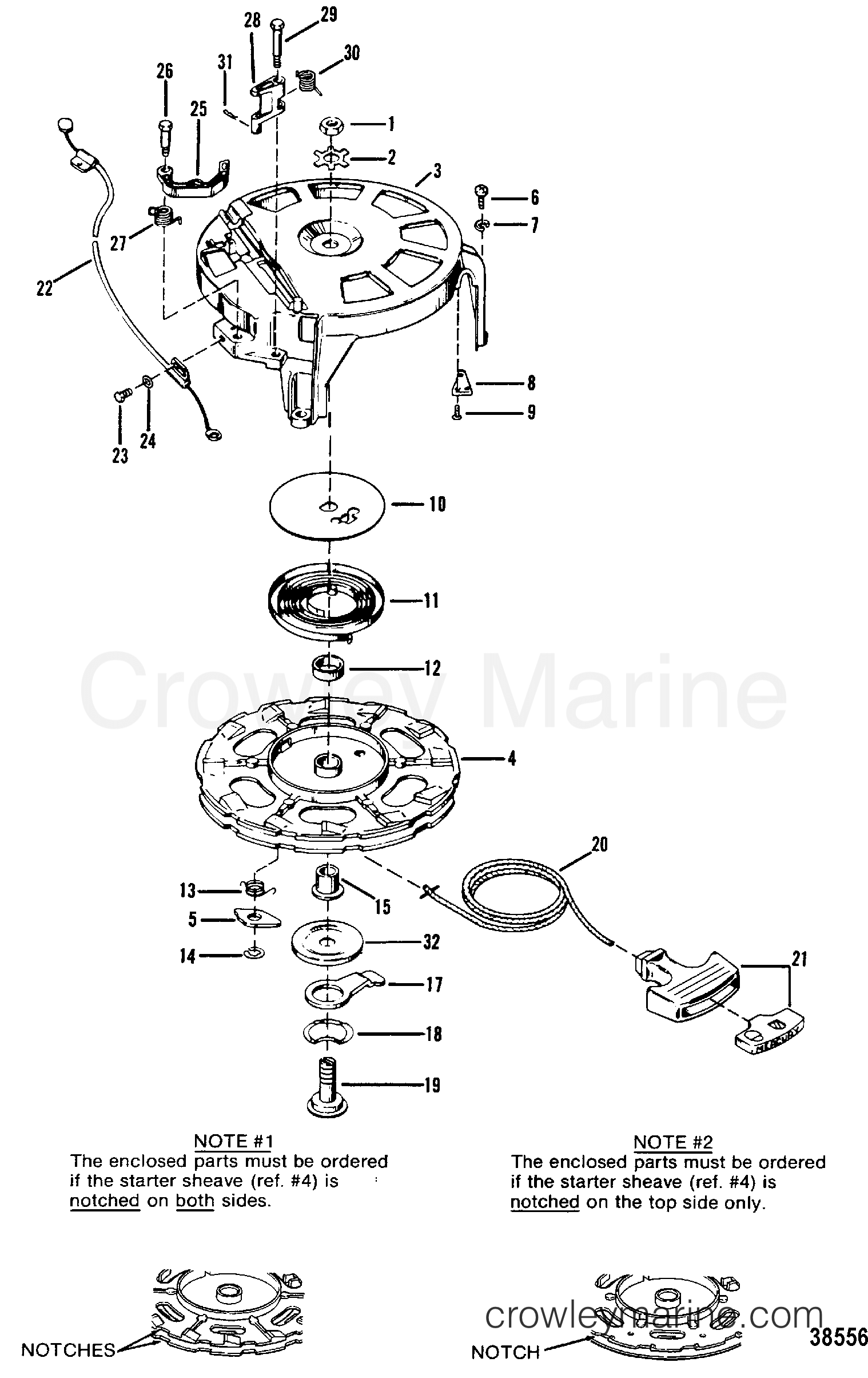 1983 Outboard 50 [ELPT] - 7050623 - STARTER REWIND