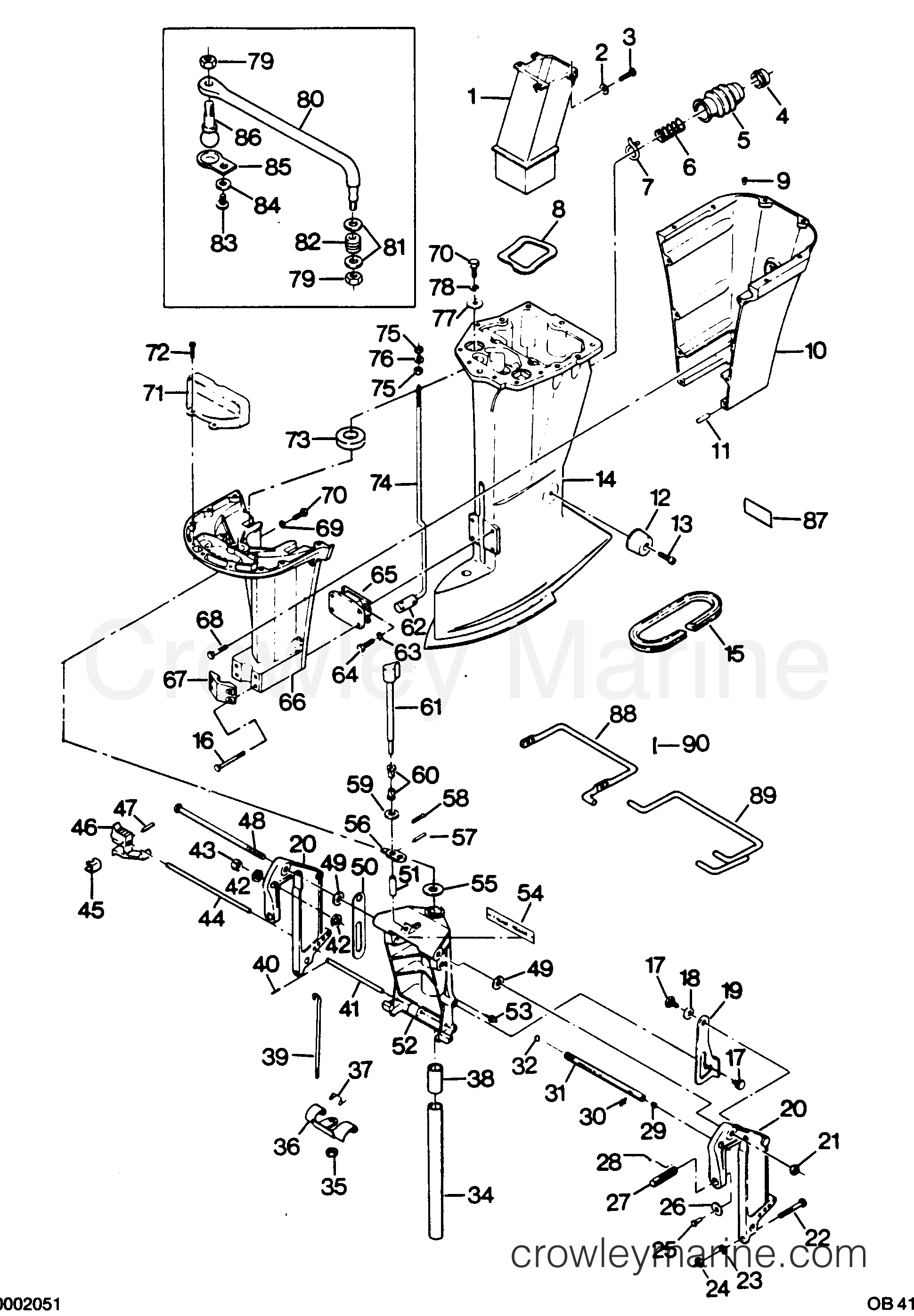 1987 Outboard 85 - 856F7A [Force] - MOTOR LEG