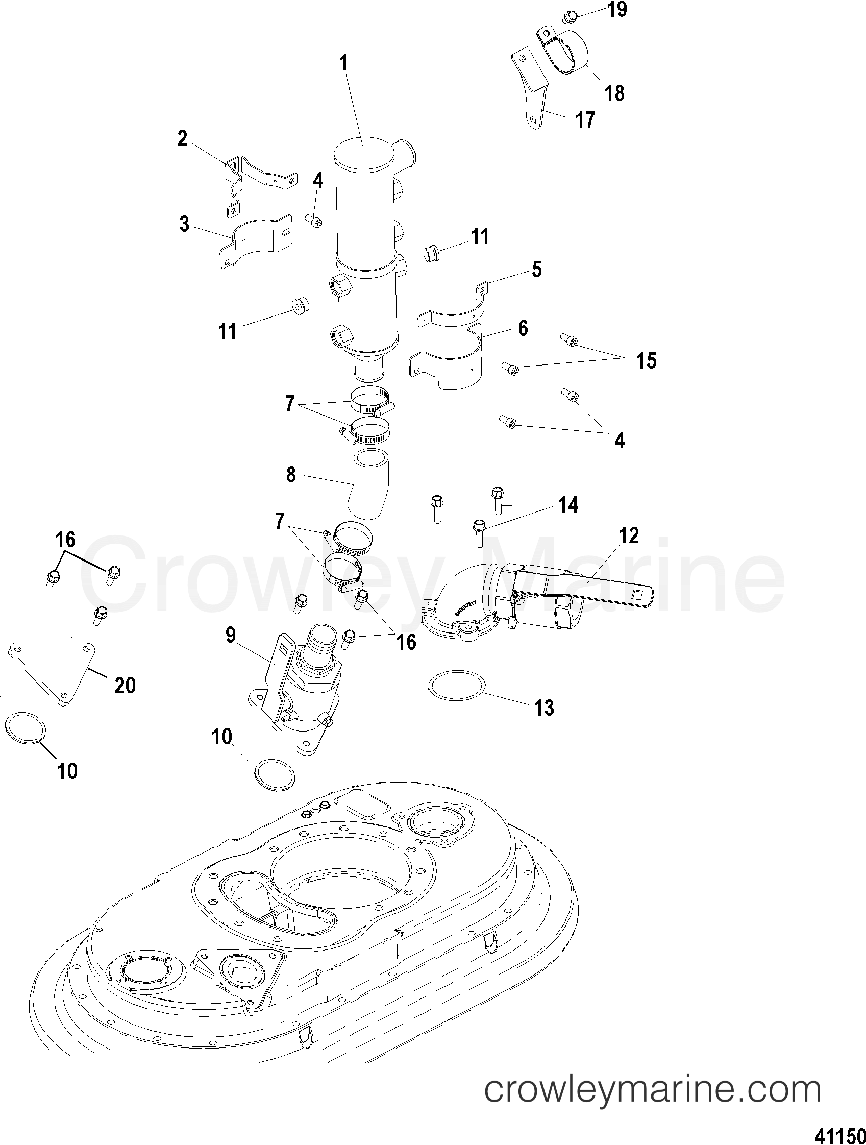 2012 Stern Drive ZEUS DRV [PT 1.95] - 5P4DA74JP - COOLING SYSTEM(WITHOUT DROP BOX)