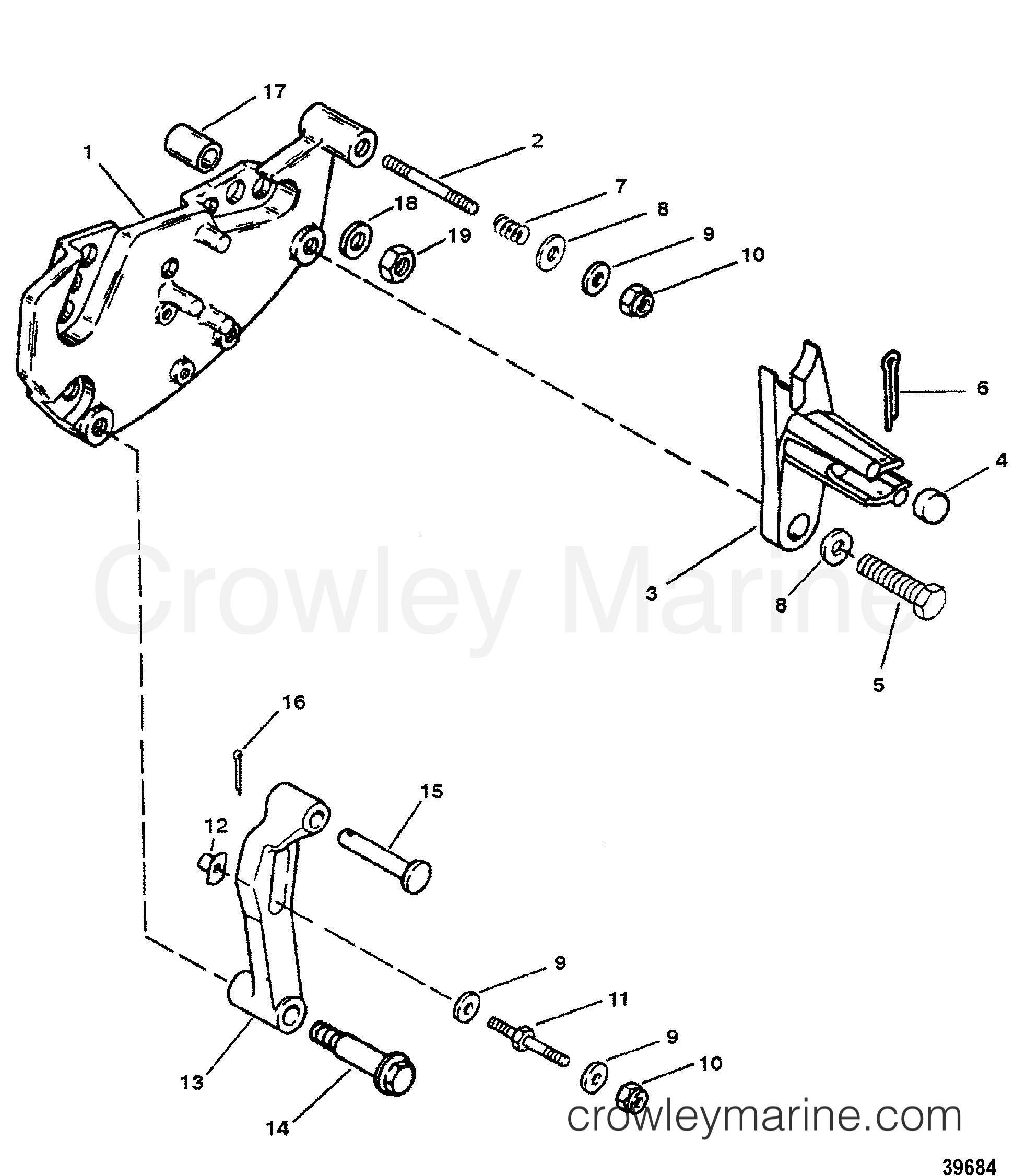 1995 Stern Drive 454MPI [BRAVO] - 4454111HS - SHIFT BRACKET
