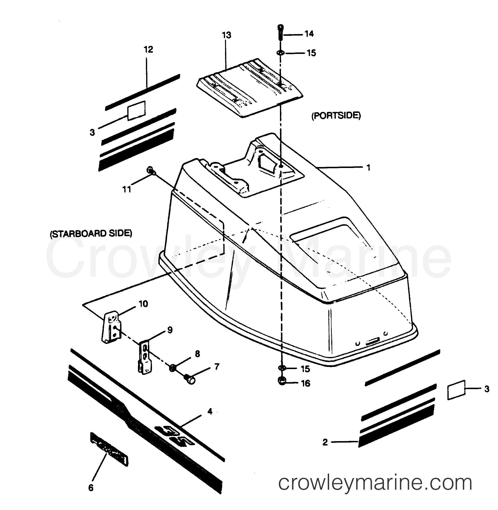 1989 Outboard 35 - 357F9C [Force] - ENGINE COVER (FORCE MODELS)