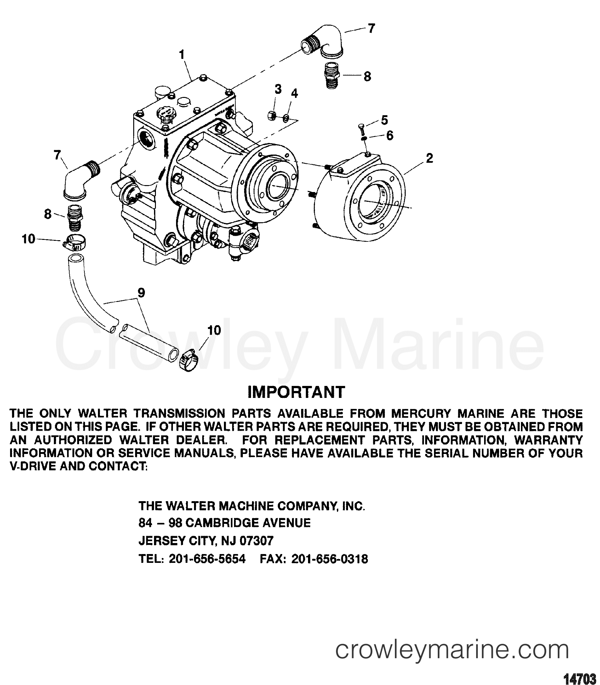 1998 Mercury Inboard Engine 350 MAG [MPI HORIZ] - 33500028S -  TRANSMISSION(WALTER