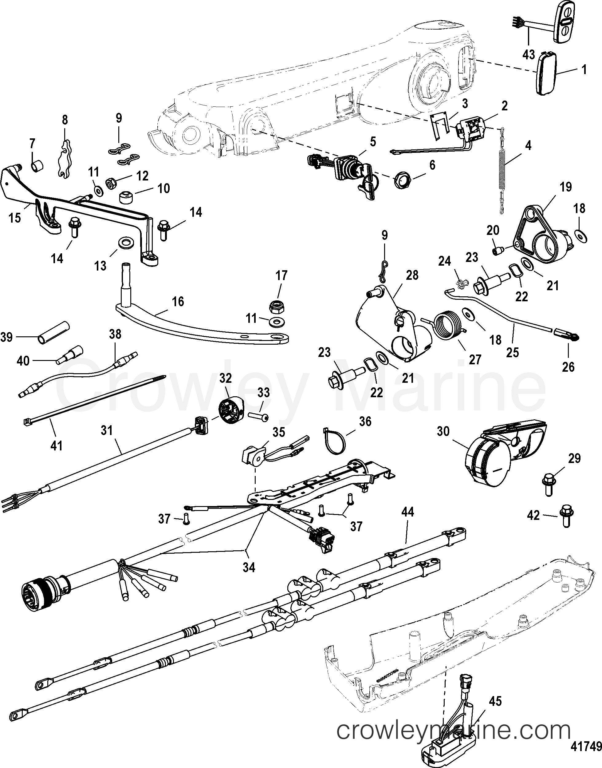 BIG TILLER HANDLE KIT COMPONENTS(MANUAL 4060 ELHPT) Various Years