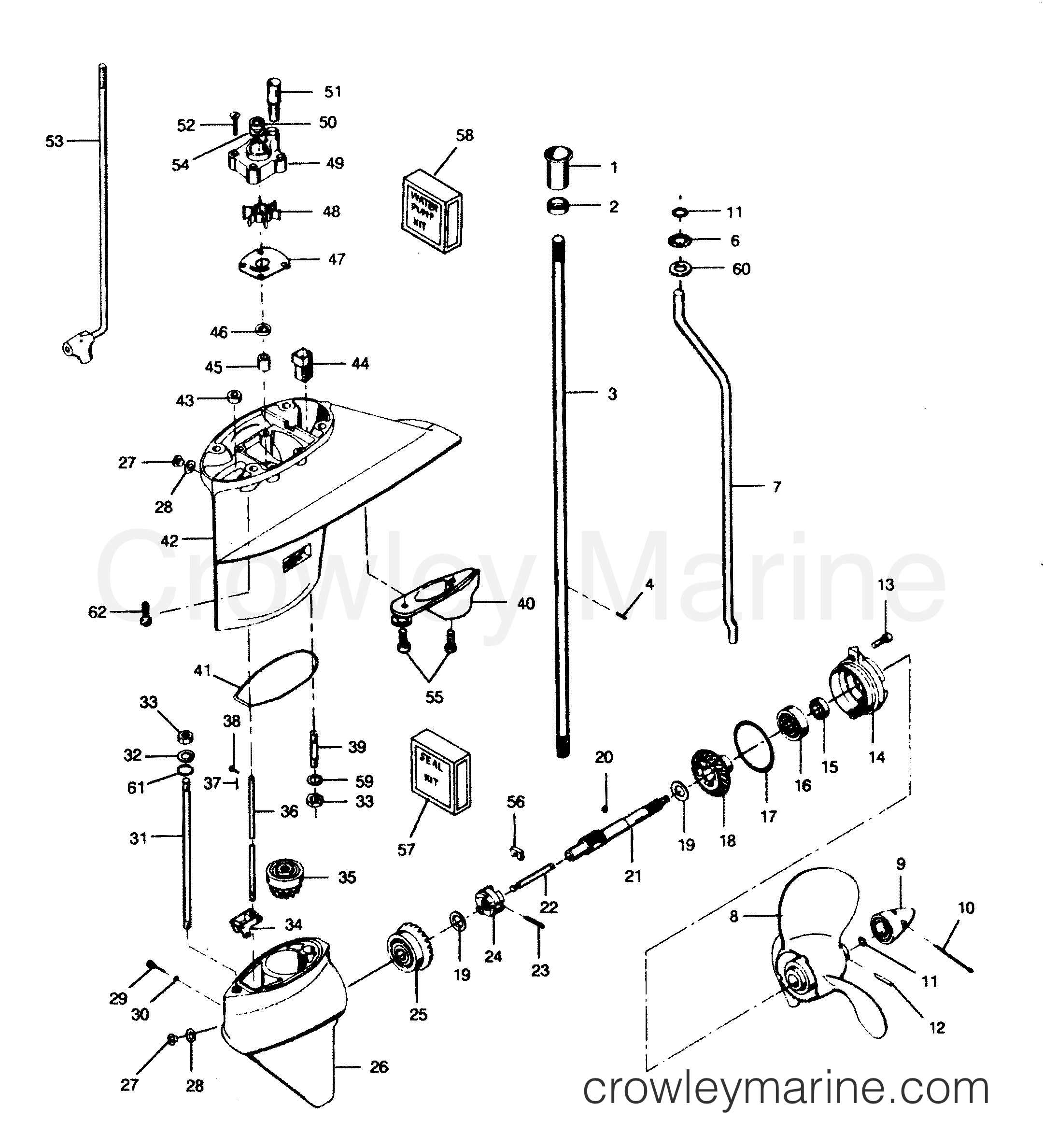 1991 Outboard 50 - 507A91C [Force] - GEAR HOUSING
