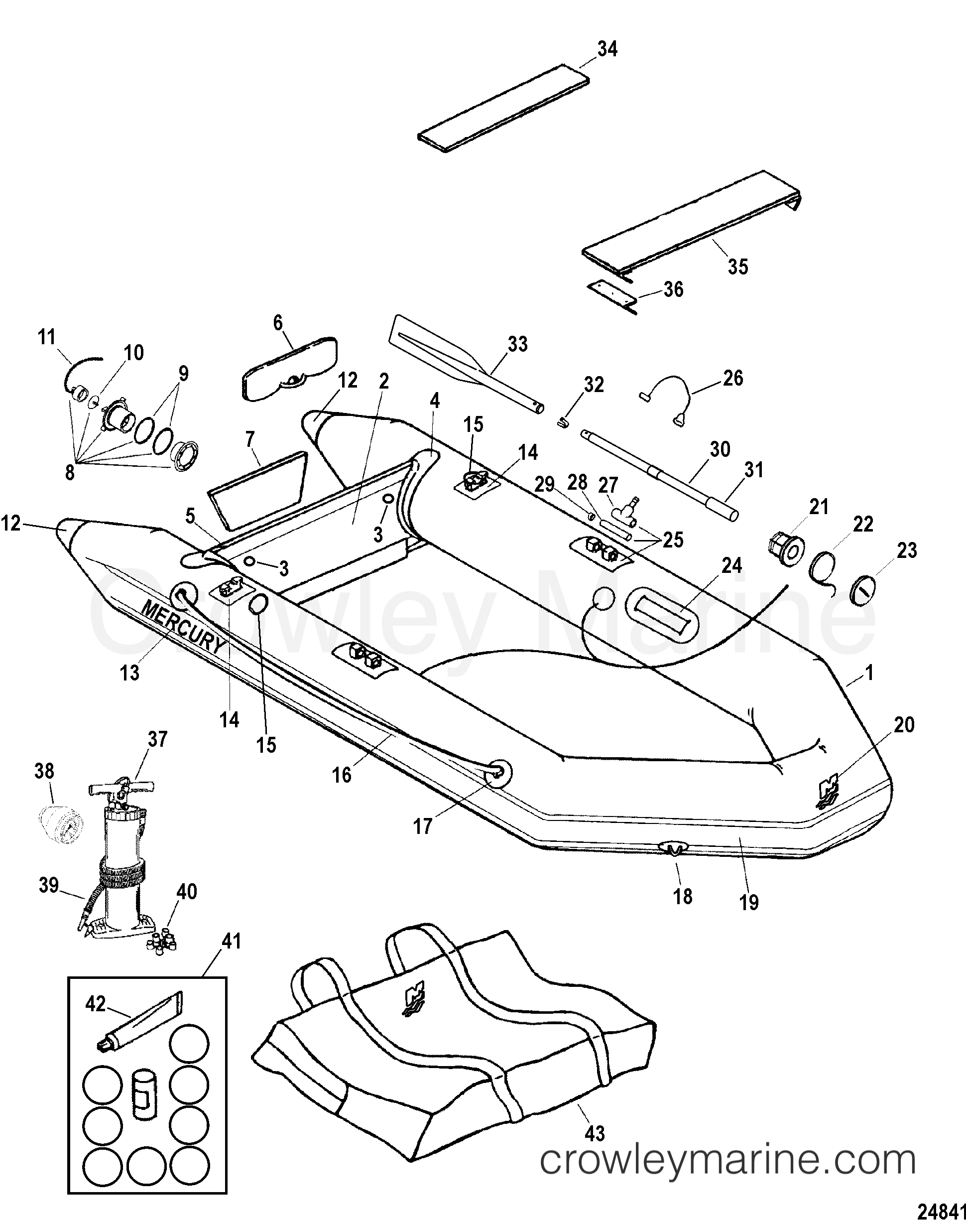 2003 Inflatable Boat 340AIR [REL - 2003] - AA340EA3M - ROLL UP MODELS(LIGHT GRAY)