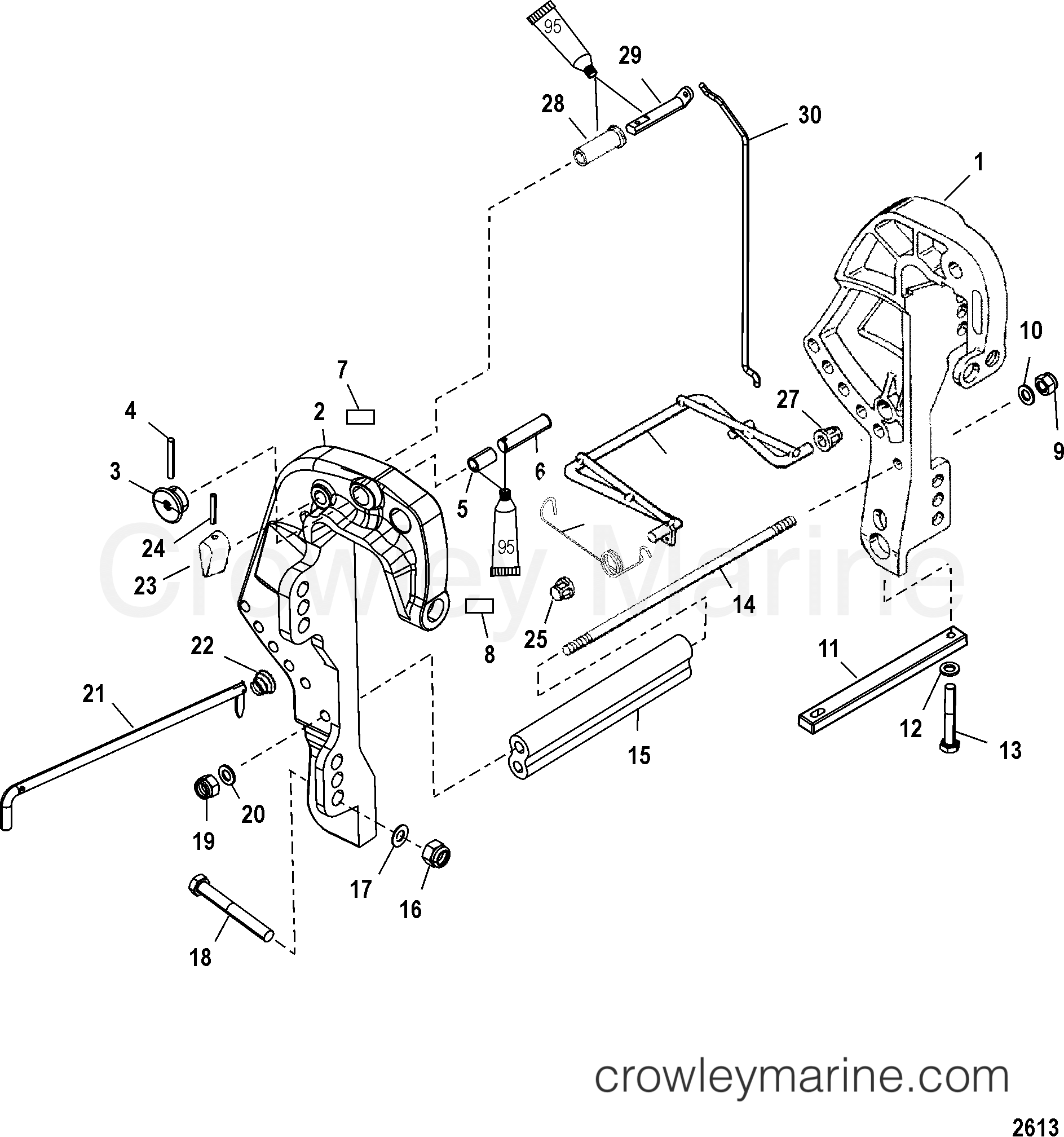1998 Outboard 25 [ELRC 4] - 7F25312GD - CLAMP BRACKET, REMOTE CONTROL