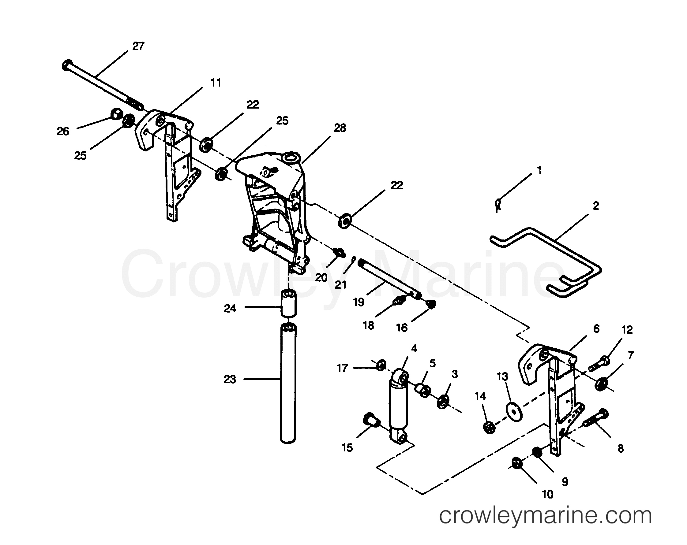 1989 Outboard 85 - 853F9E [Force] - SWIVEL BRACKET AND STERN BRACKETS