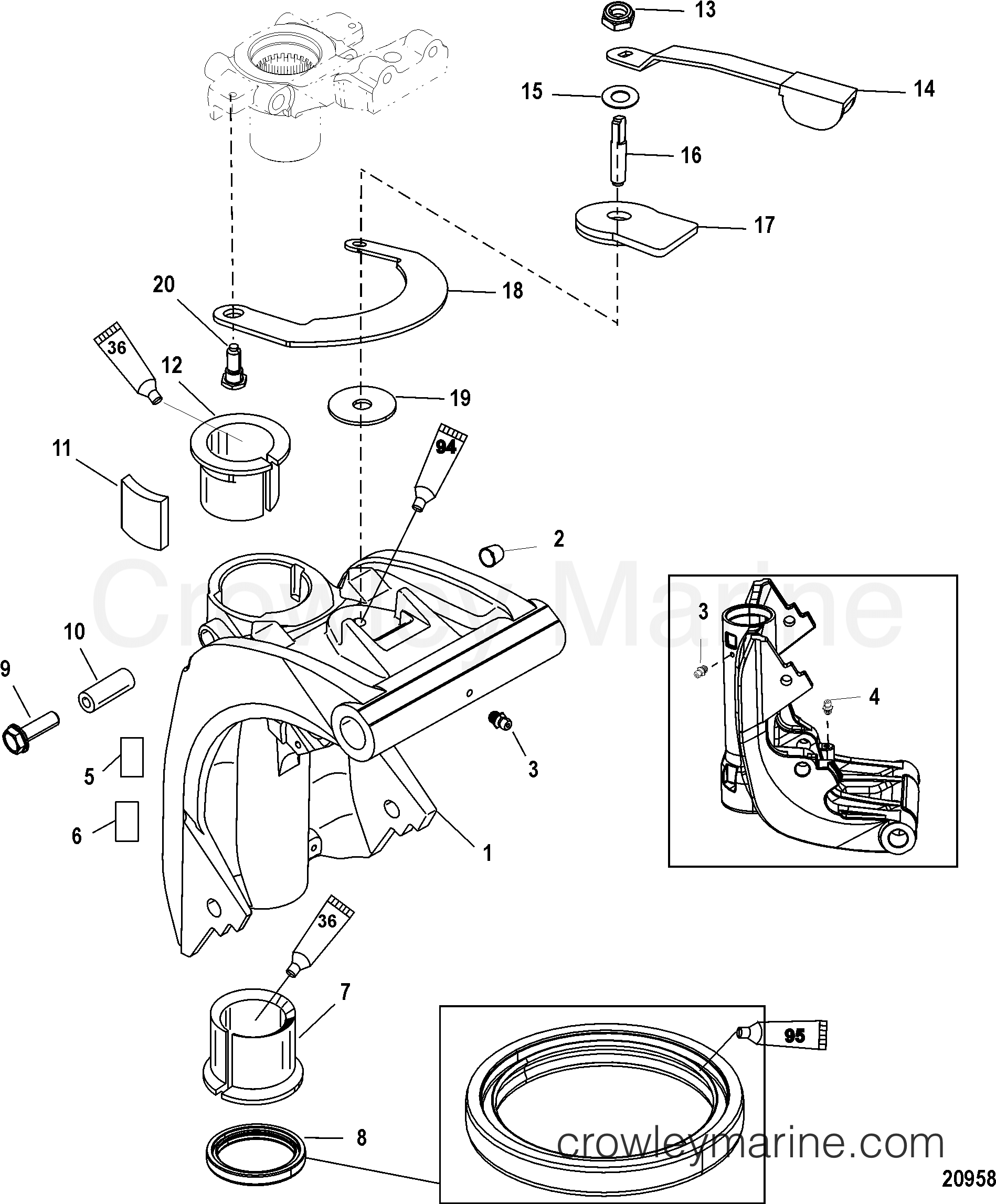 2002 Outboard 60EFI [ELPT/BF 4] - 7A60452LB - SWIVEL BRACKET