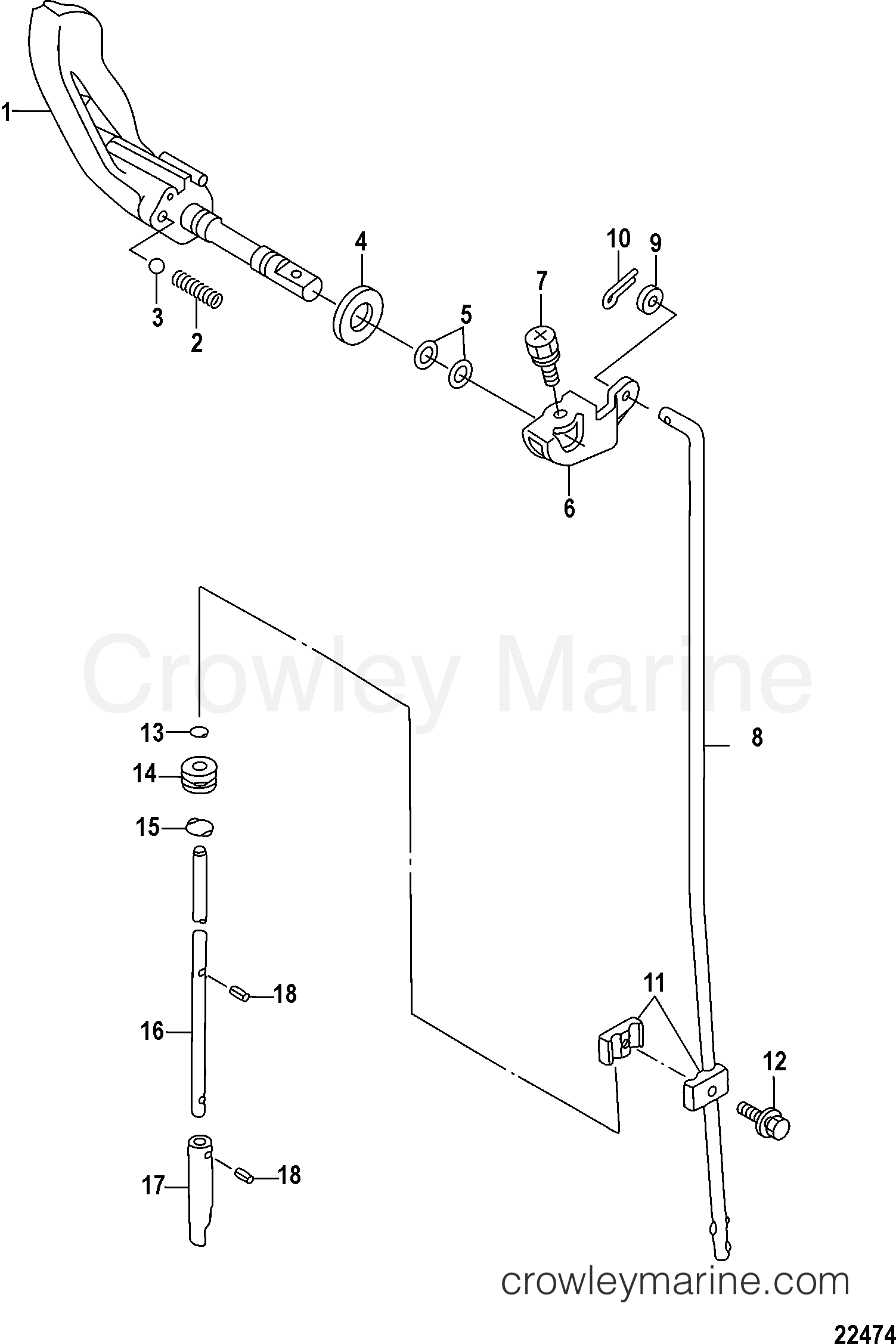 SHIFT LINKAGE 2006 Mercury Outboard 3.5 [M 4] 1F03201HK Crowley Marine
