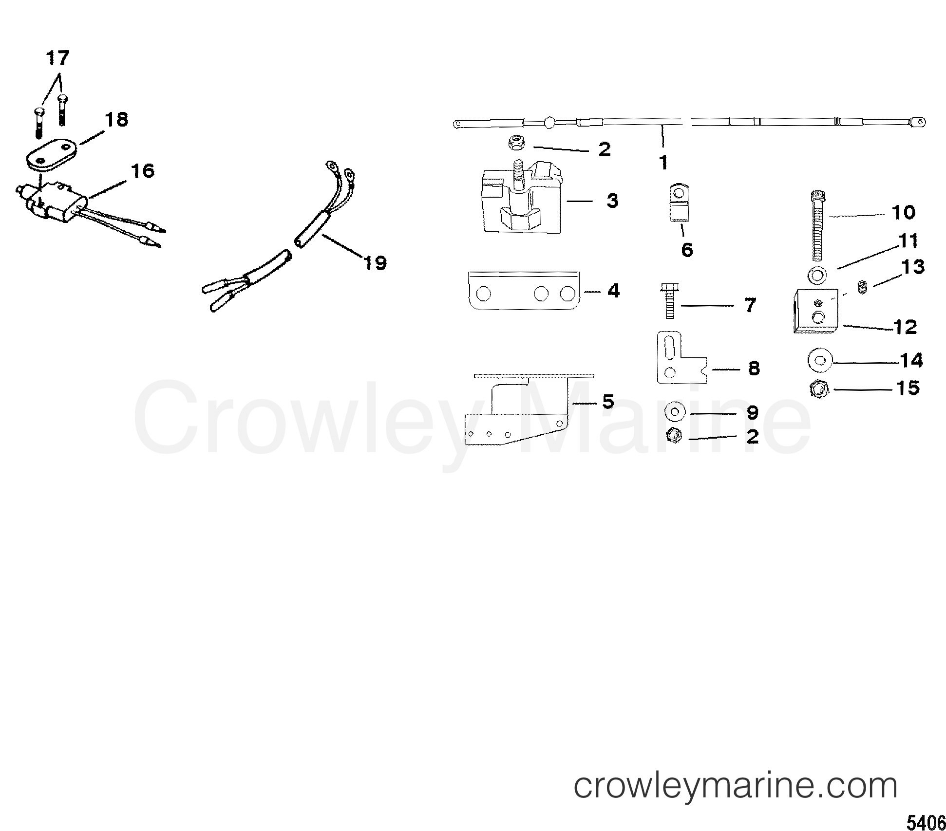 2000 Outboard 115 [ELPTO] - 7115412JB - TILLER HANDLE ADAPTER KIT(JET 80)