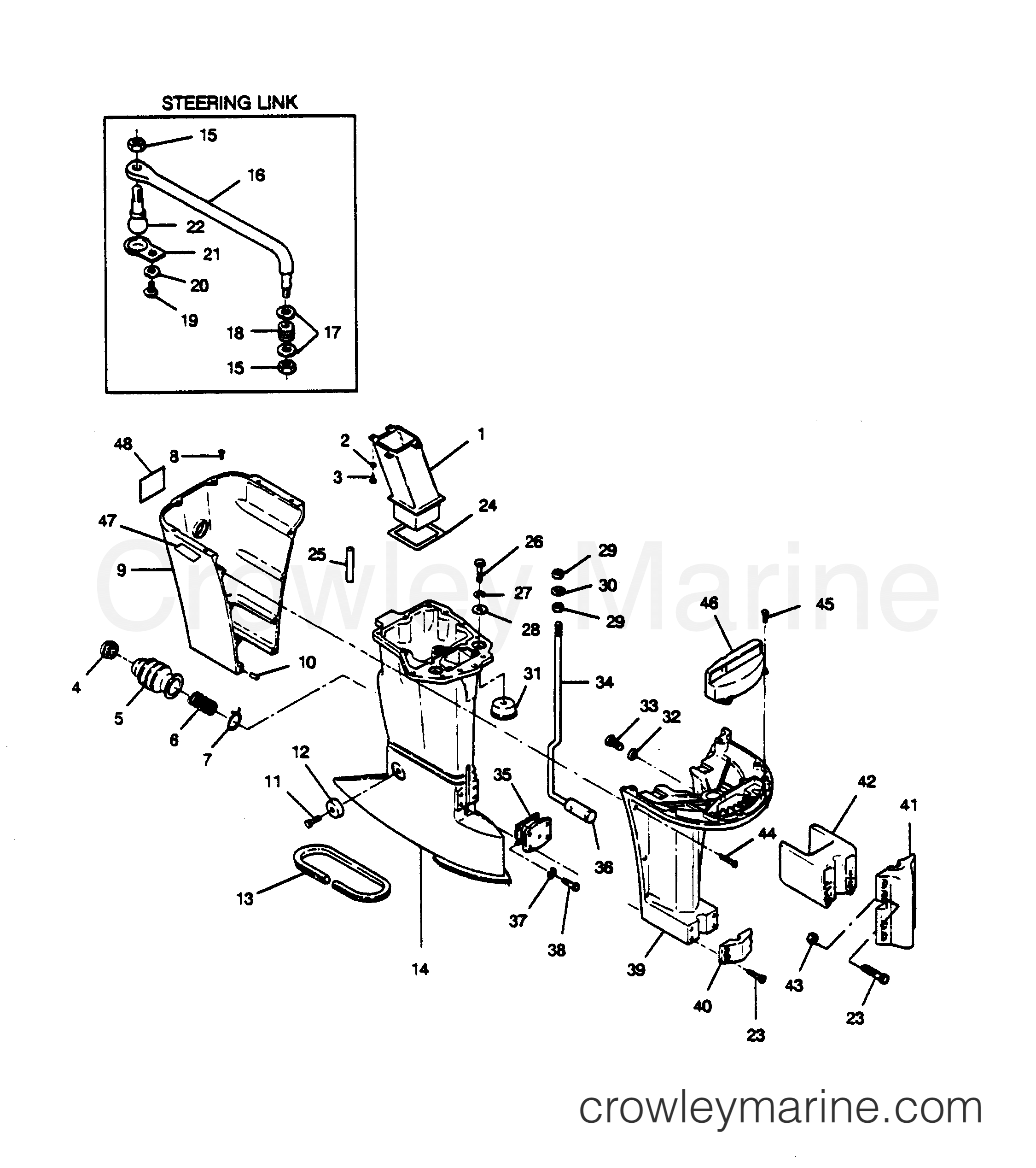 1989 Outboard 85 - 856F9H [Force] - MOTOR LEG