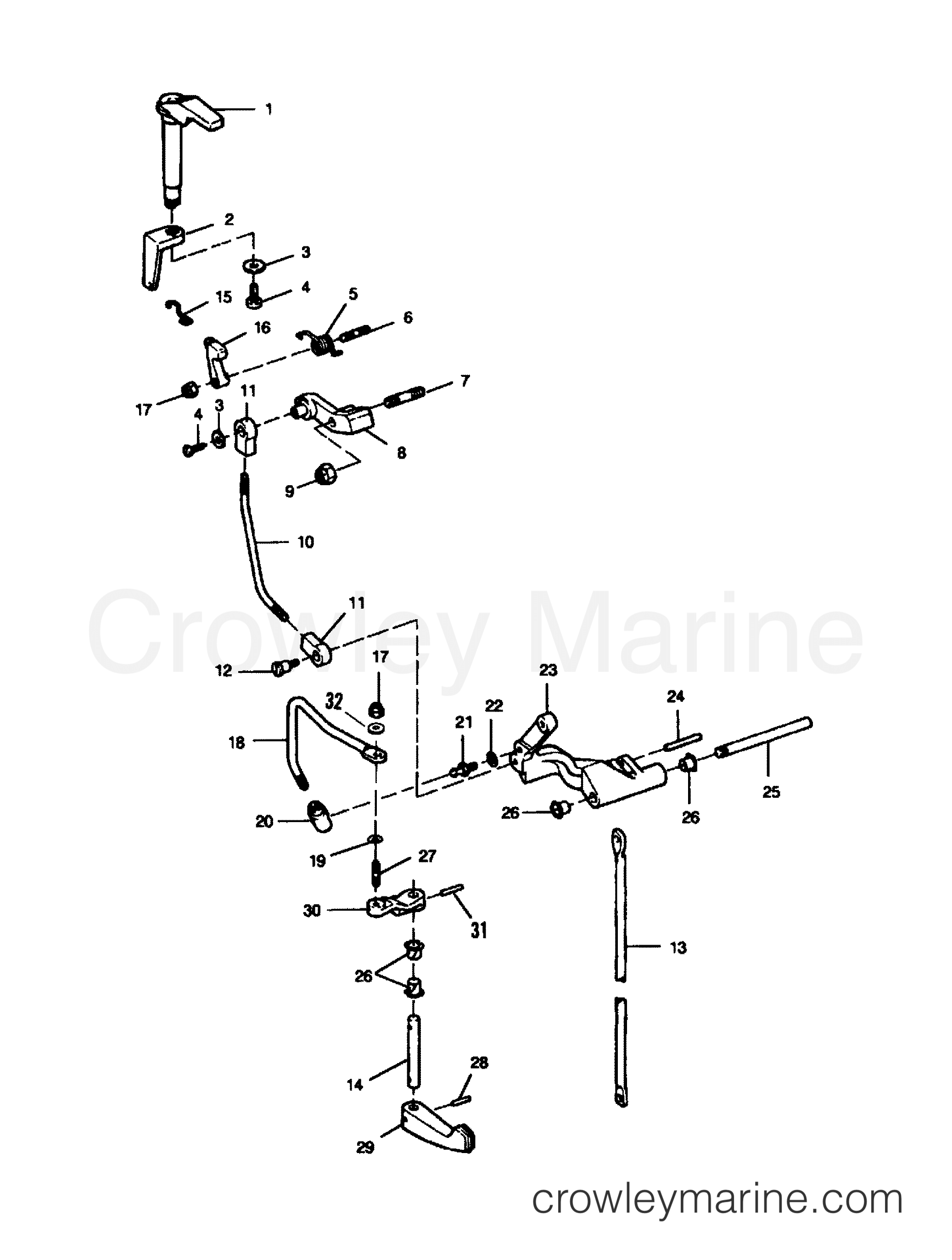1985 Outboard 15 - H0152F85A - SHIFT LINKAGE (ALL MODELS)