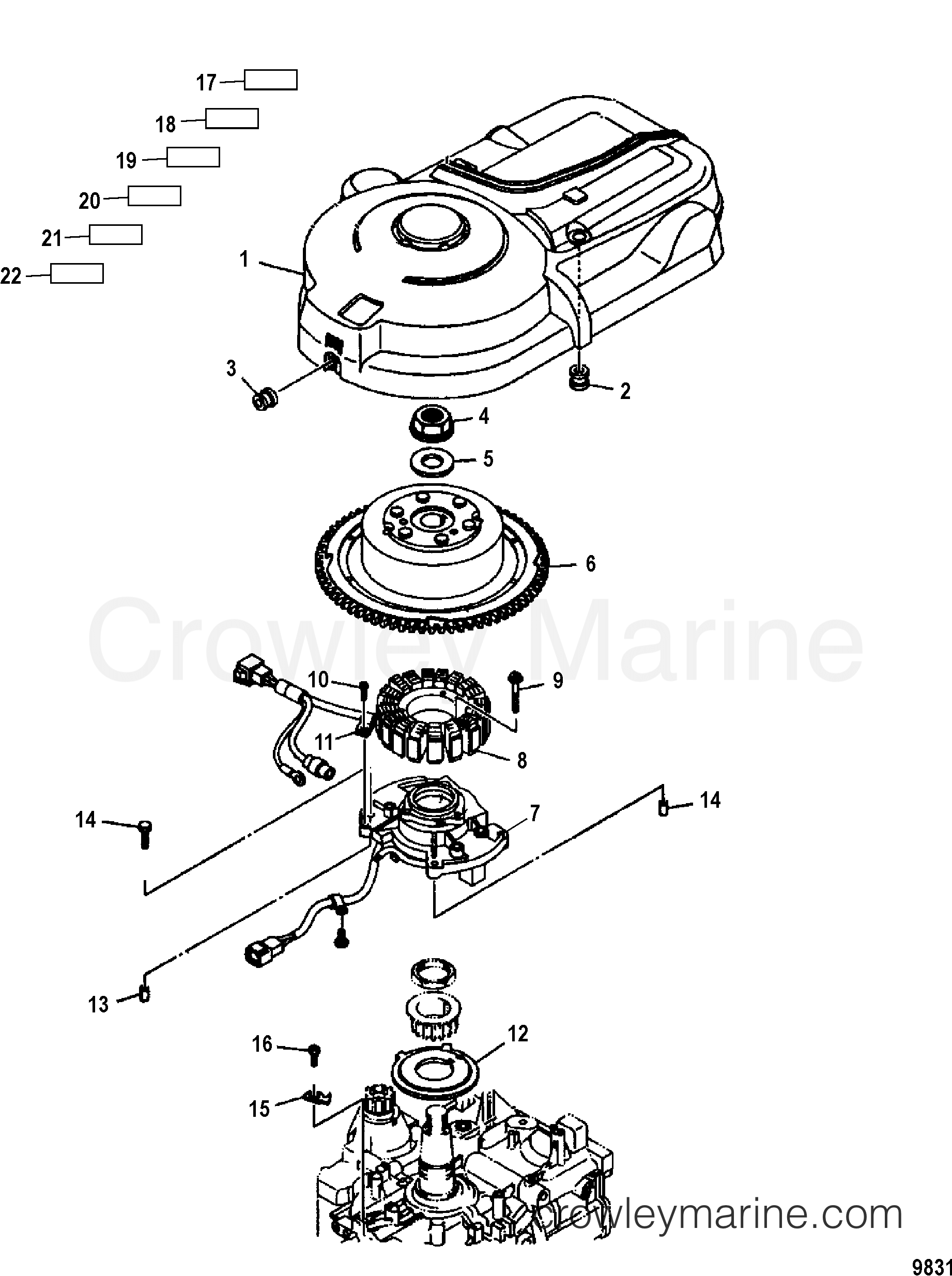 2005 Outboard 75EFI [ELPT 4] - 1B75413DF - FLYWHEEL