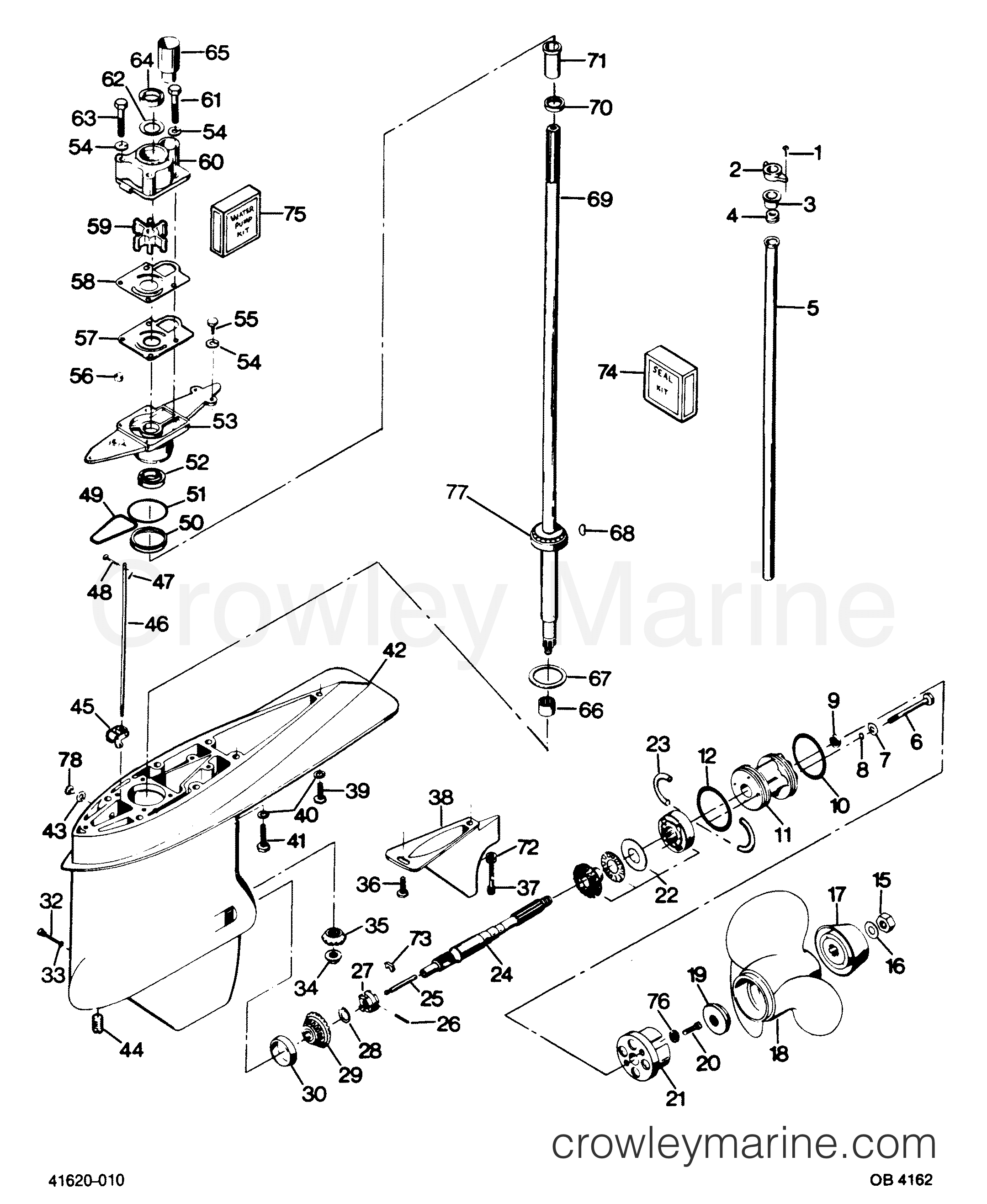1987 Outboard 85 - 0C856F7B [Force] - GEAR HOUSING