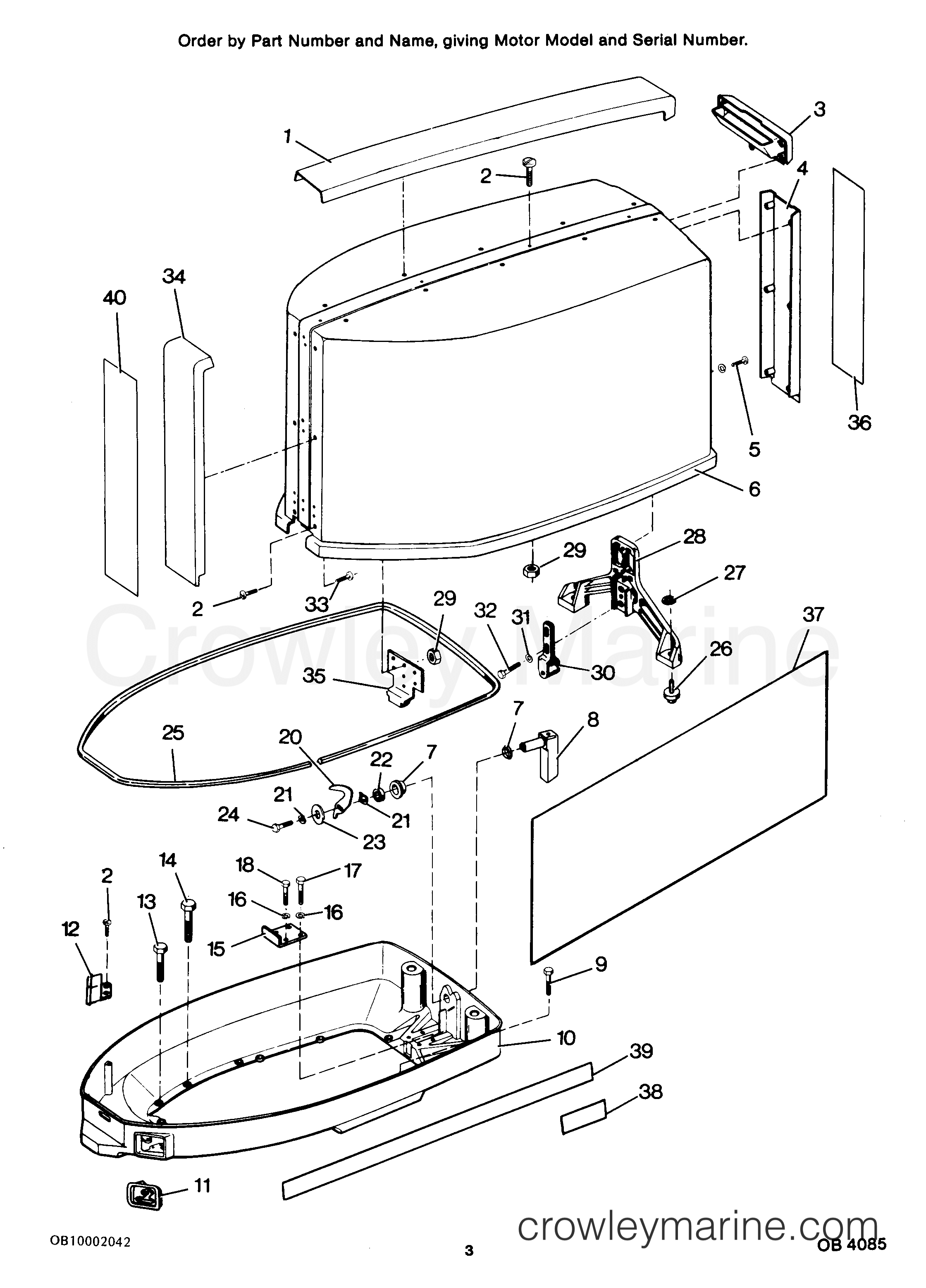 1986 Outboard 85 - 856F6B [Force] - ENGINE COVER AND SUPPORT PLATE