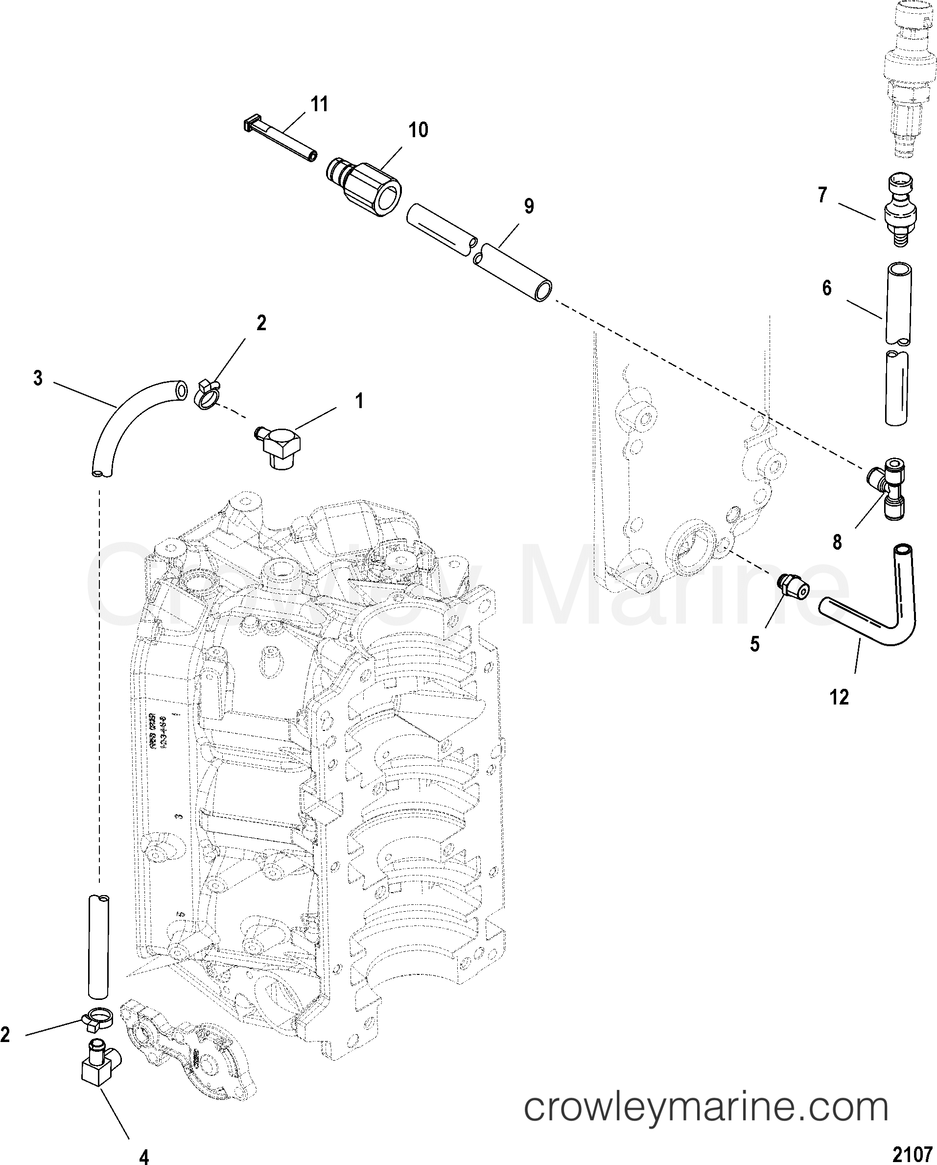 WATER HOSES 2004 Outboard 150EFI [XL SW] 7150423RY Crowley Marine