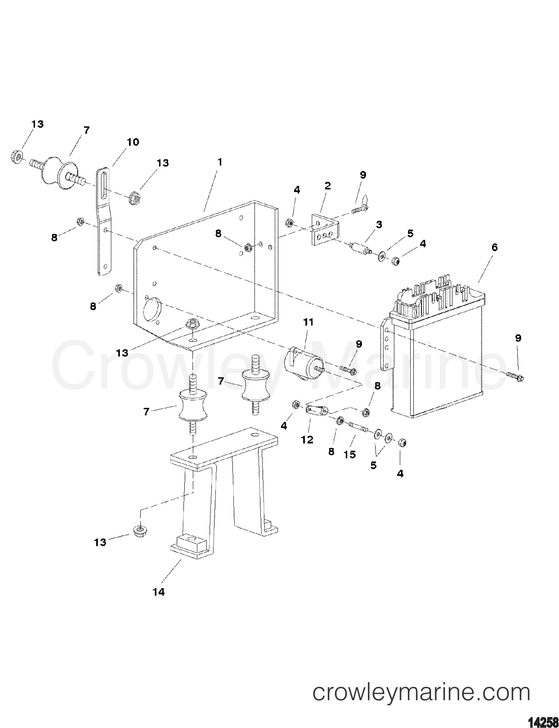 1998 Inboard Engine 4.2L [EI 250] - 3C785BJND - CONTROL UNIT AND BRACKET