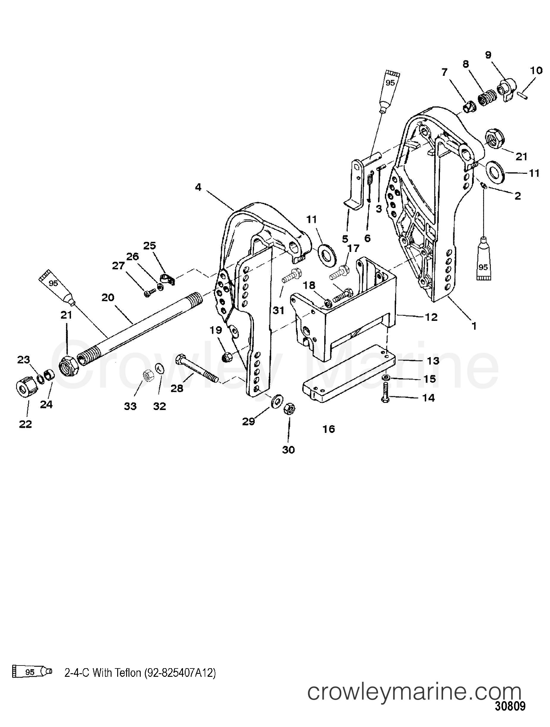 2001 Outboard 50 [ELPT/BF 4] - 1F51452YN - TRANSOM BRACKET