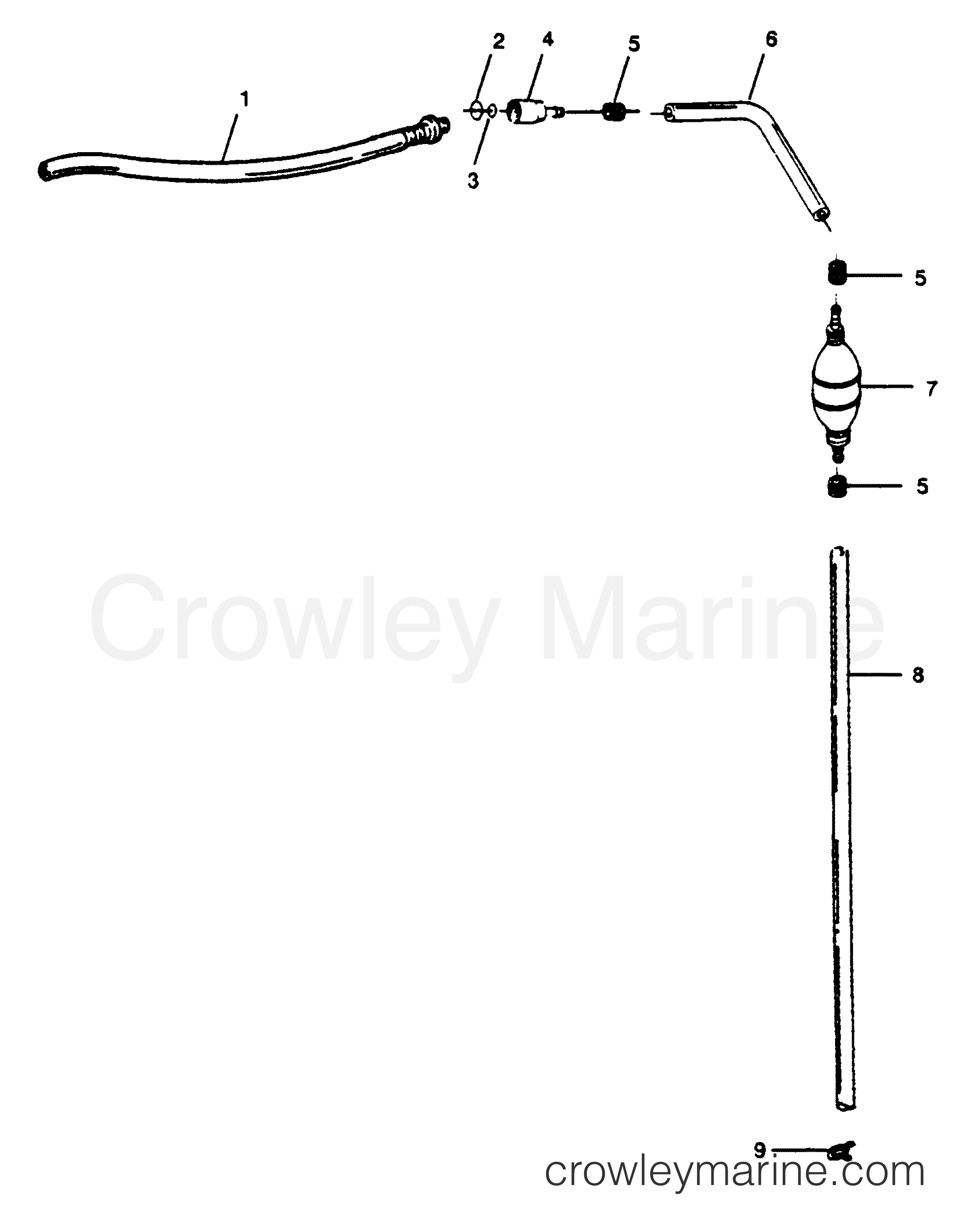 1989 Outboard 125 - H1258F89E [E] - FUEL LINE