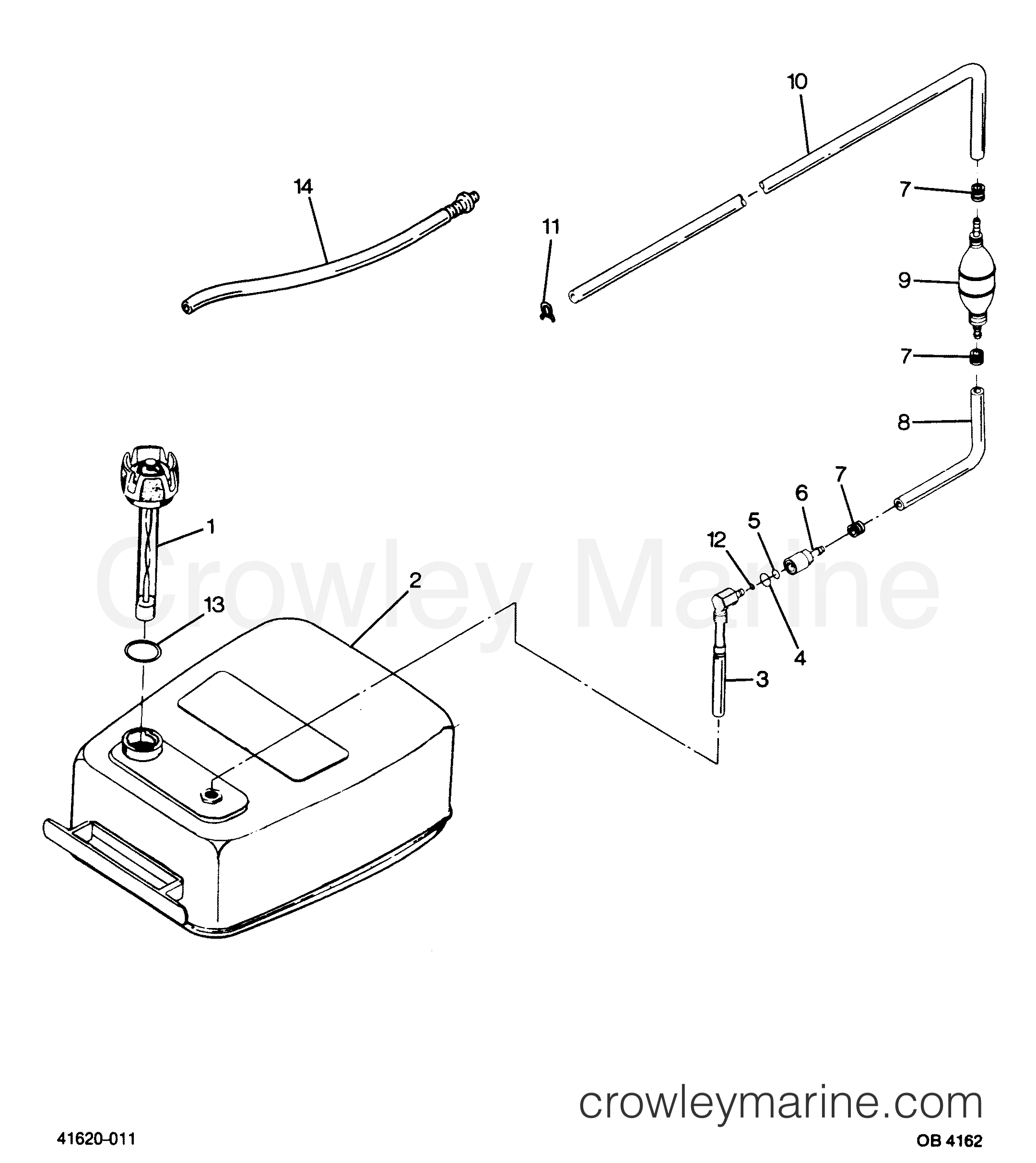1987 Outboard 85 - 858F7B [Force] - FUEL TANK AND LINE