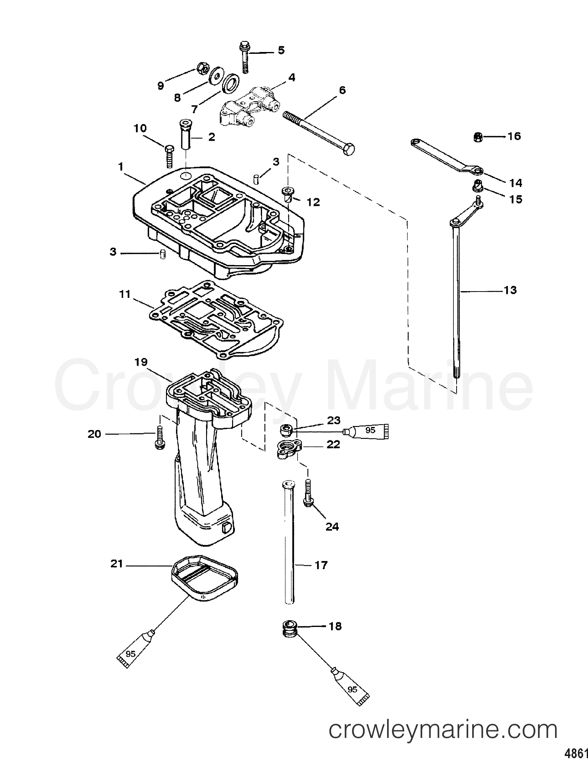 2003 Outboard 60 [ELO/BF] - 7060352MR - EXHAUST PLATE