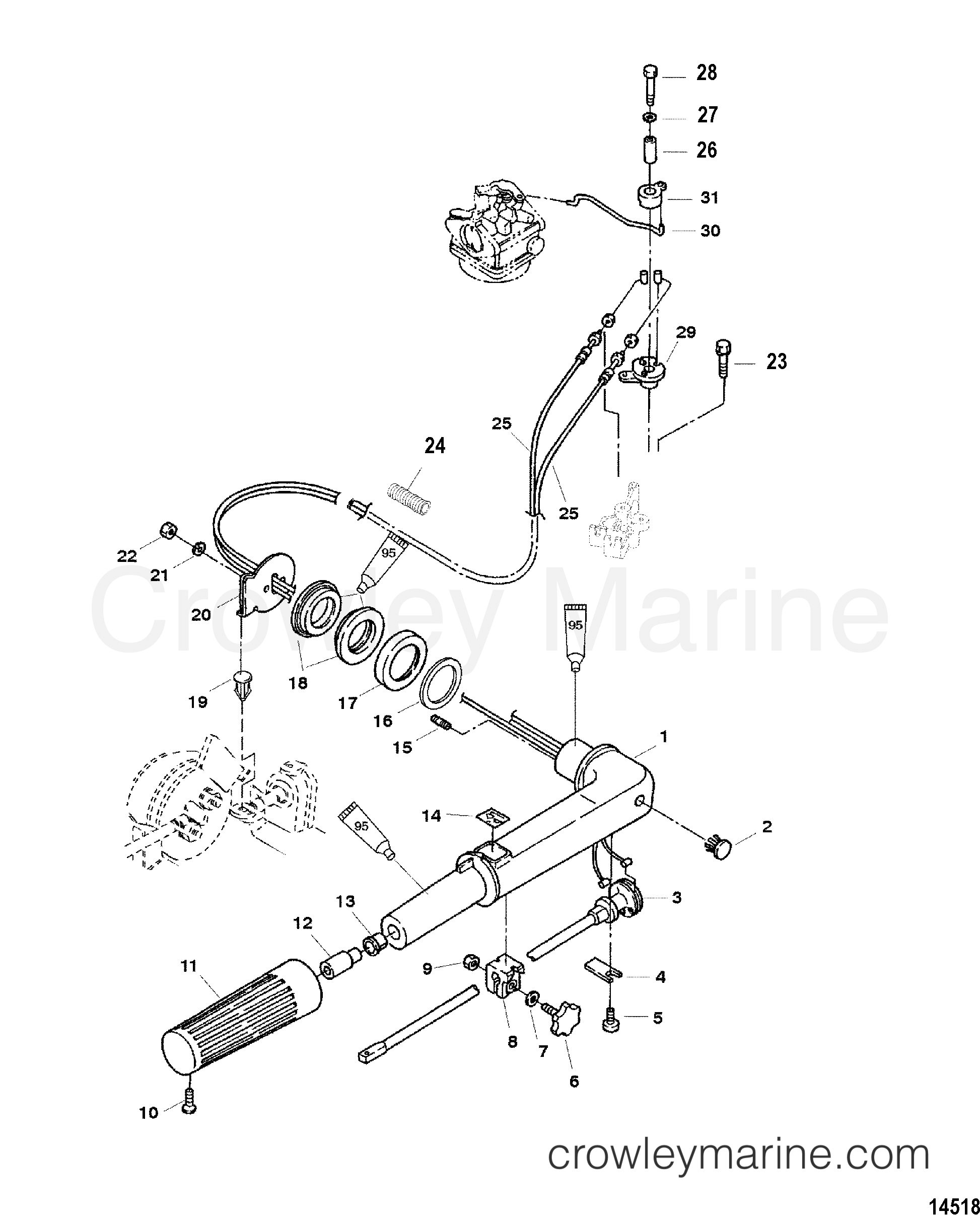 2006 Outboard 4 [ML 4] - 7F04216UA - STEERING HANDLE