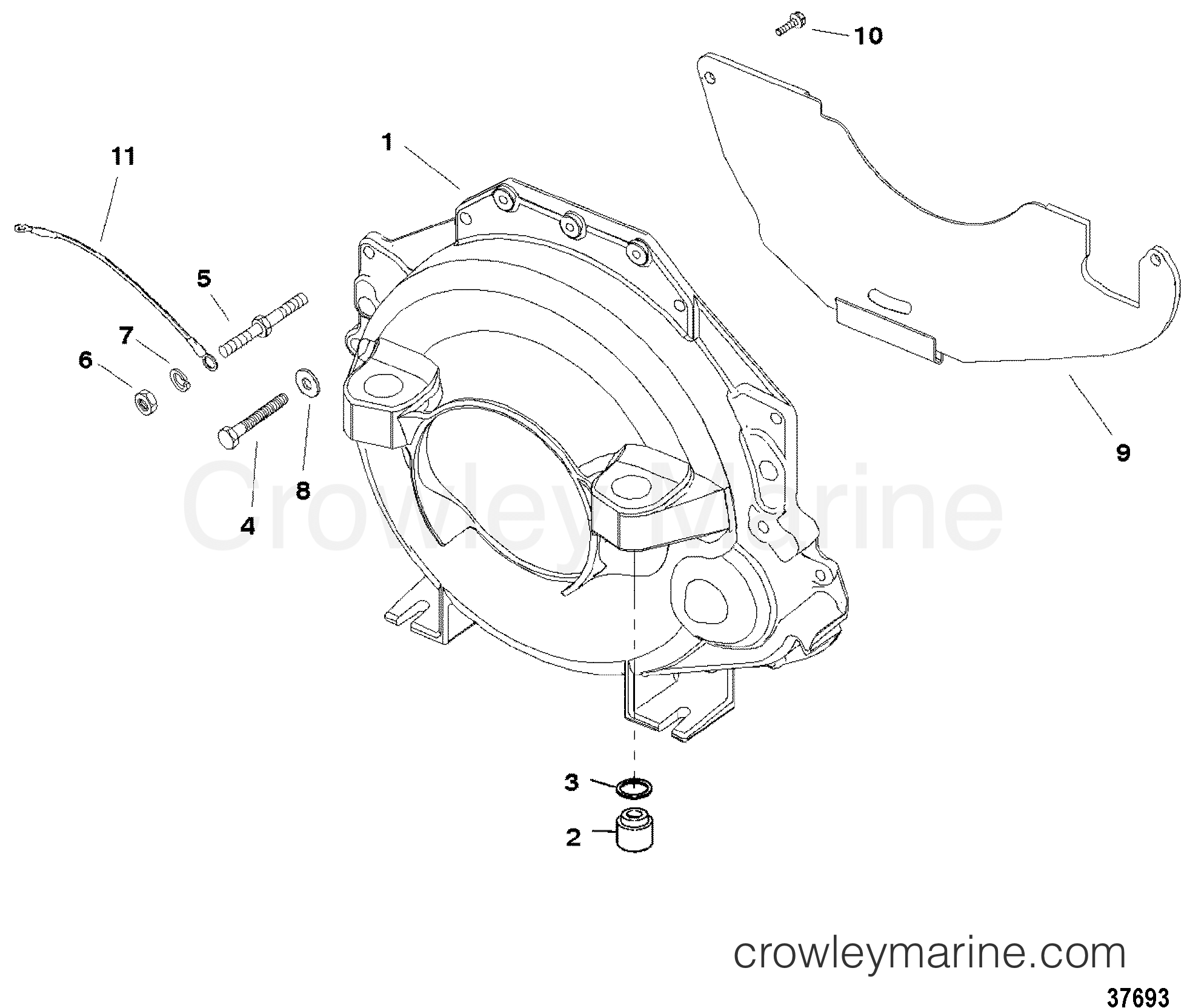 FLYWHEEL HOUSING 1997 Stern Drive 350 [ALPHA] 4350100KS Crowley Marine