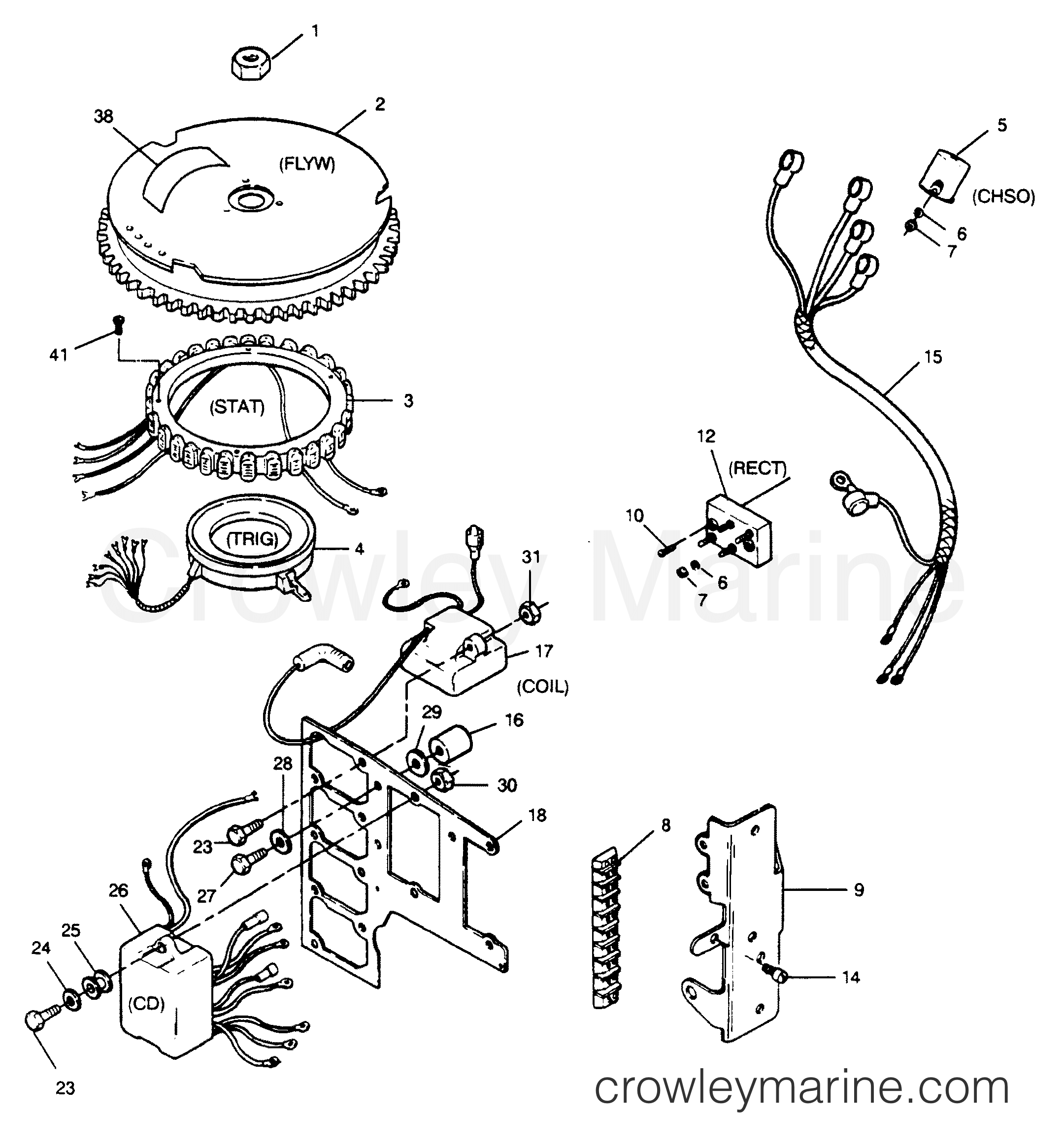 1990 Outboard 120LD - 120LD90C [L-DRIVE] [Force] - IGNITION COMPONENTS