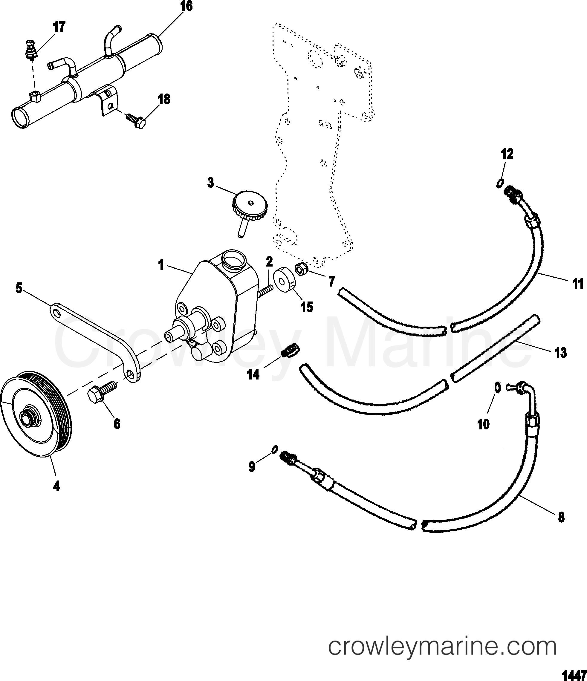 Boat Parts 80622142 Power Steering Return Hose for Mercruiser Stern Drives 50" Outboard Engines