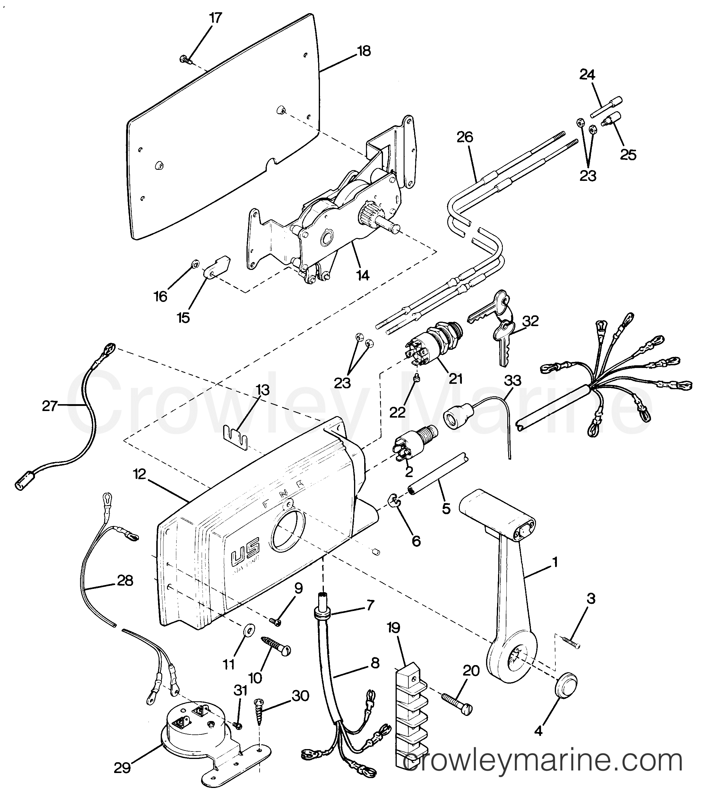 1987 Outboard 50 - 508M7C [Force] - REMOTE CONTROL