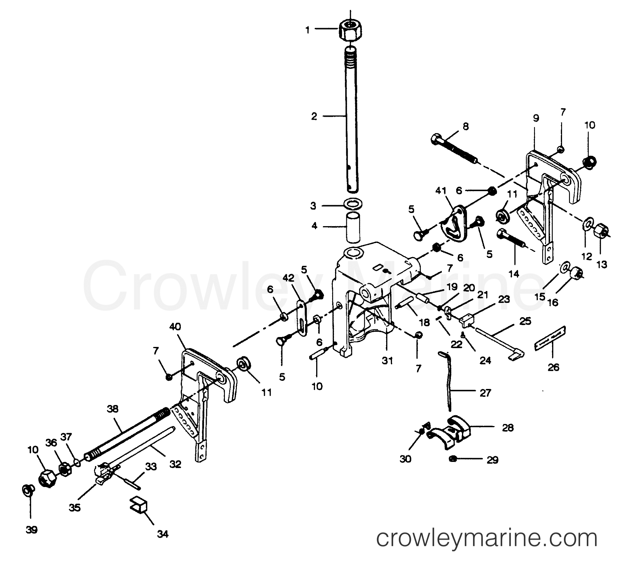 1988 Hors-bord Force 50 - H0504H88D SUPPORTS PIVOTANTS ET SUPPORTS ARRIÈRES section