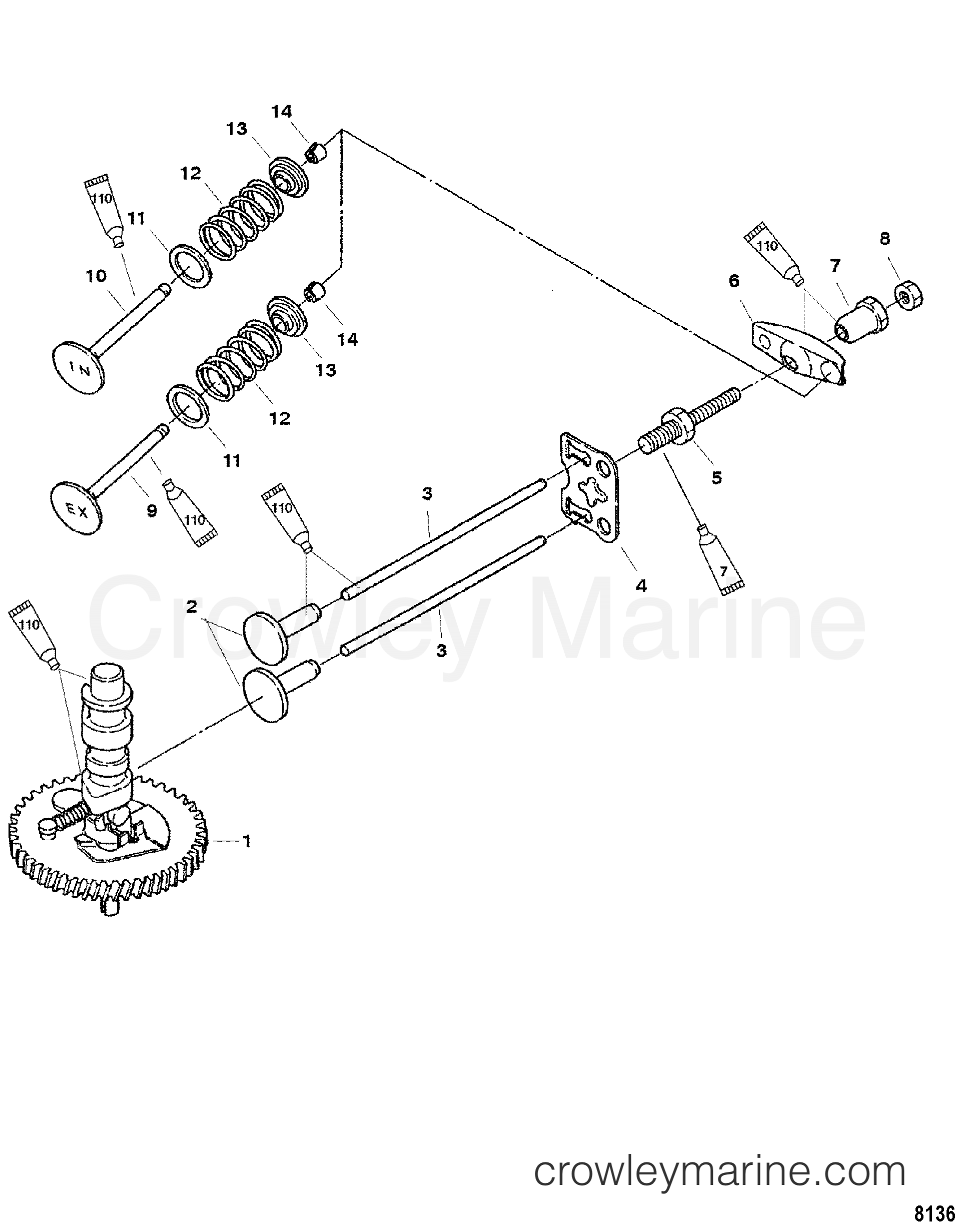 2005 Outboard 6 [M 4] - 7F06201TK - INTAKE/EXHAUST VALVES