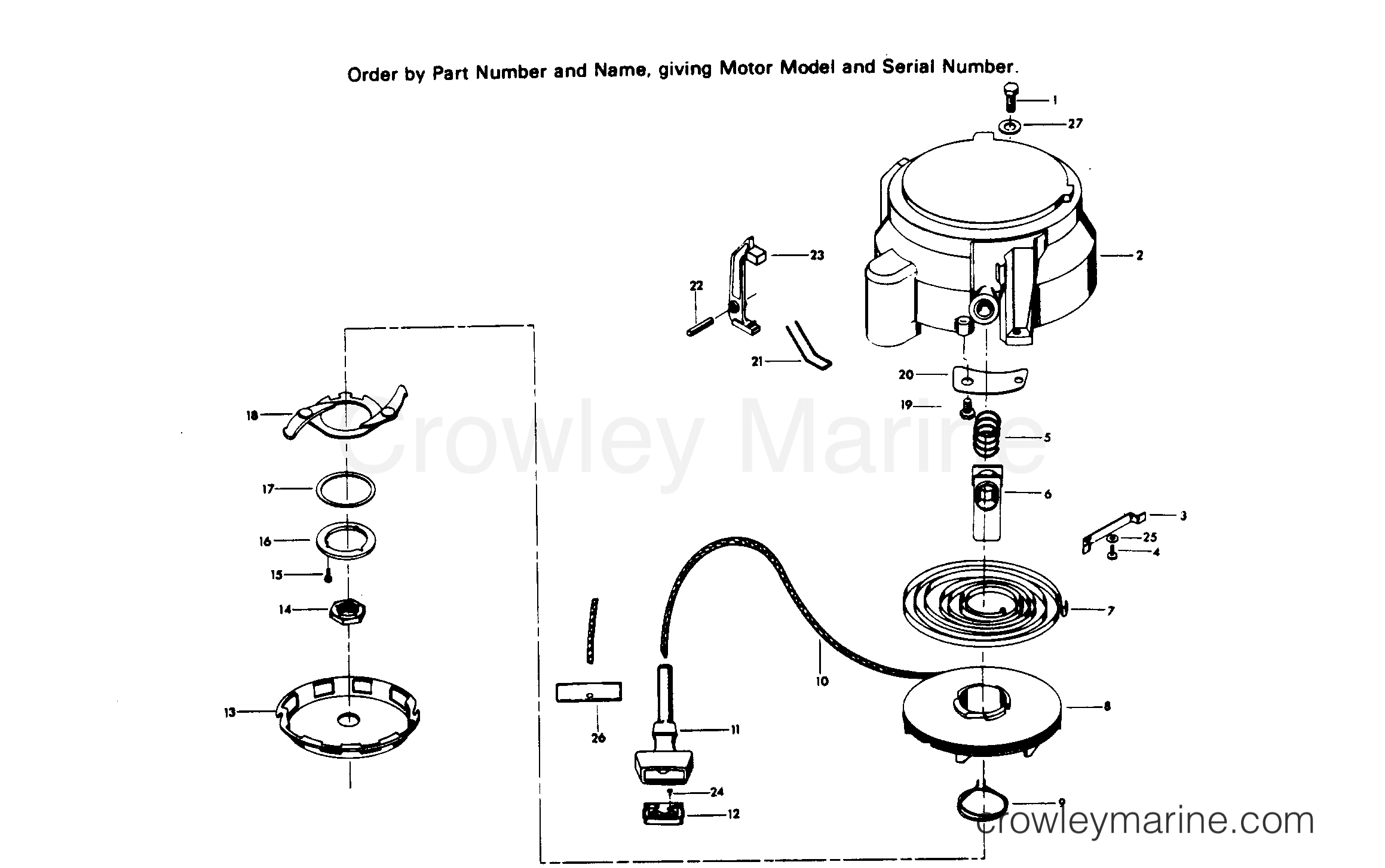 1979 Outboard 20 - H0207B79B - HAND STARTER