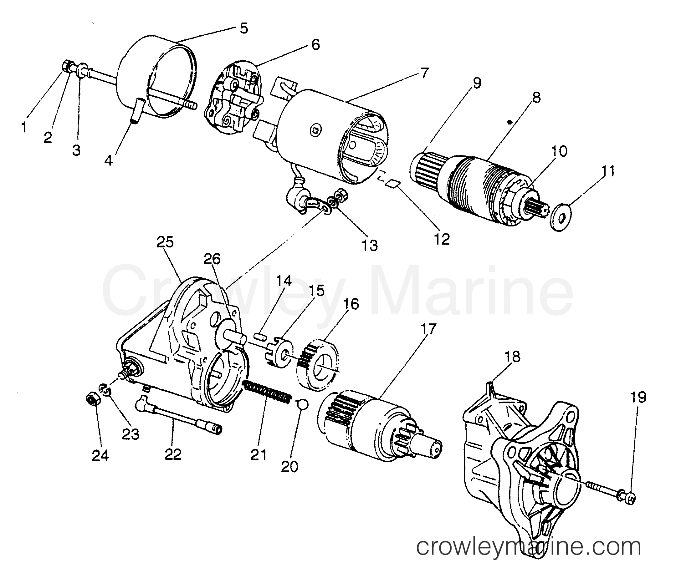 STARTER ASSEMBLY 1993 Inboard Engine 5.9LD [PORT] 35922G9FS Crowley
