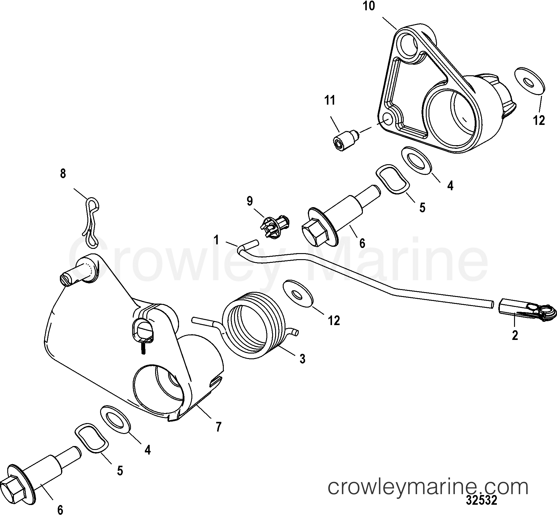 2006 Outboard 50EFI [ELPT 4] - 7A51412ZZ - THROTTLE LINKAGE, REMOTE