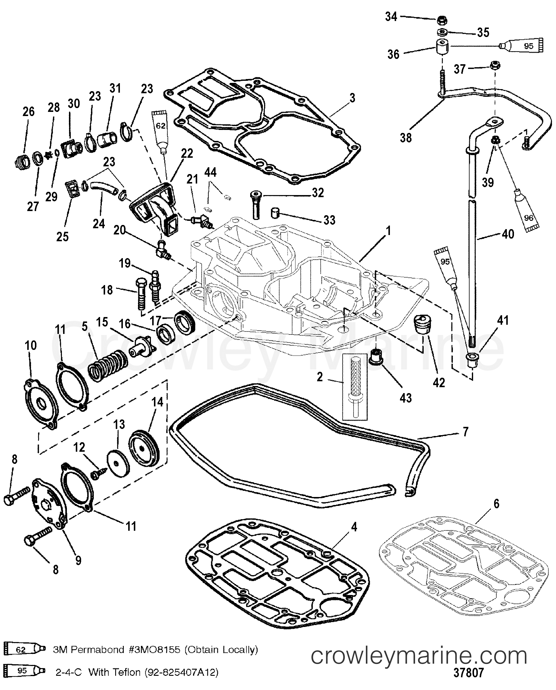 1996 Outboard 225 [L EFI] - 7225413ET - EXHAUST PLATE