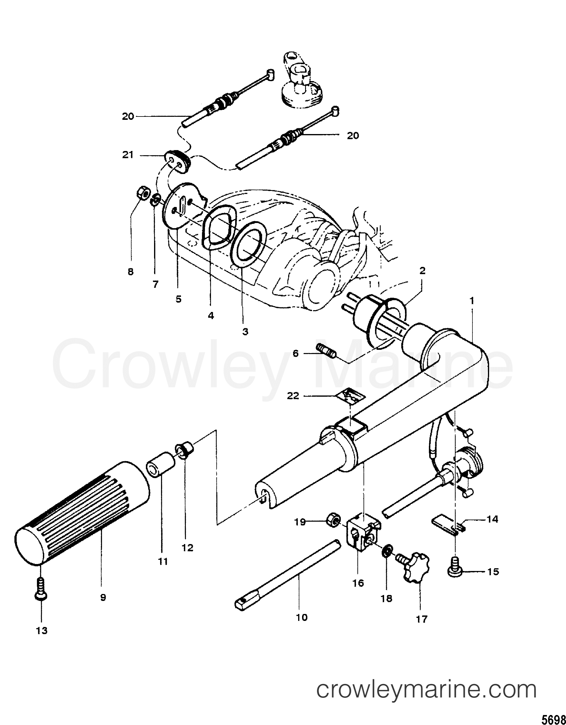 2006 Outboard 8 [MLH] - 7008211UK - STEERING HANDLE